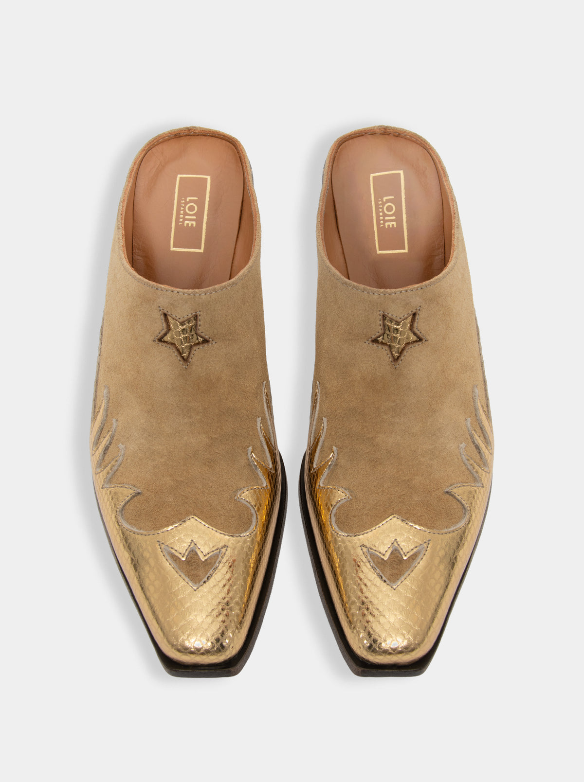 IRISH CAMEL SUEDE MULES SLIPPERS