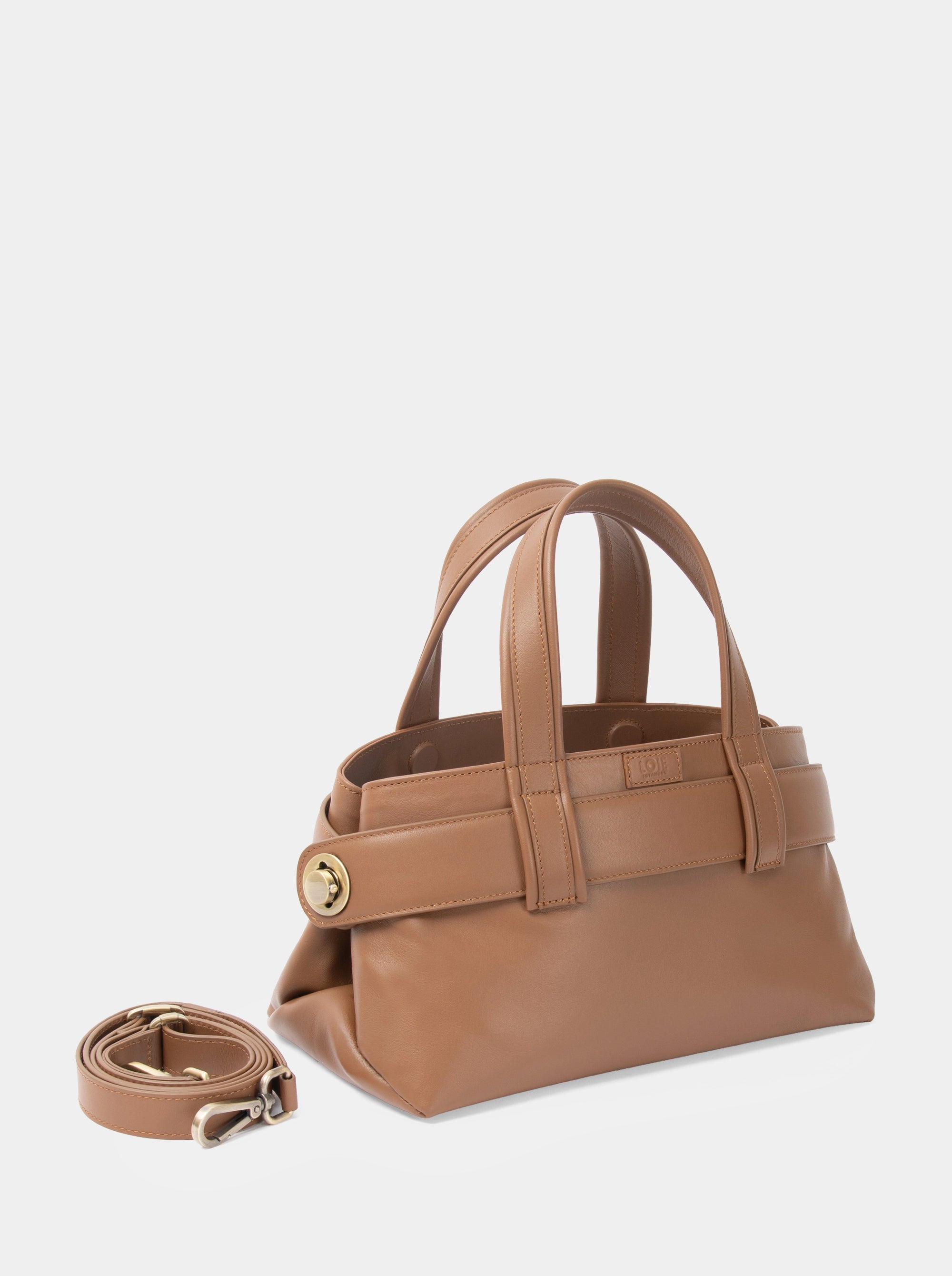 LAUREN MINI CARAMEL LEATHER BAG
