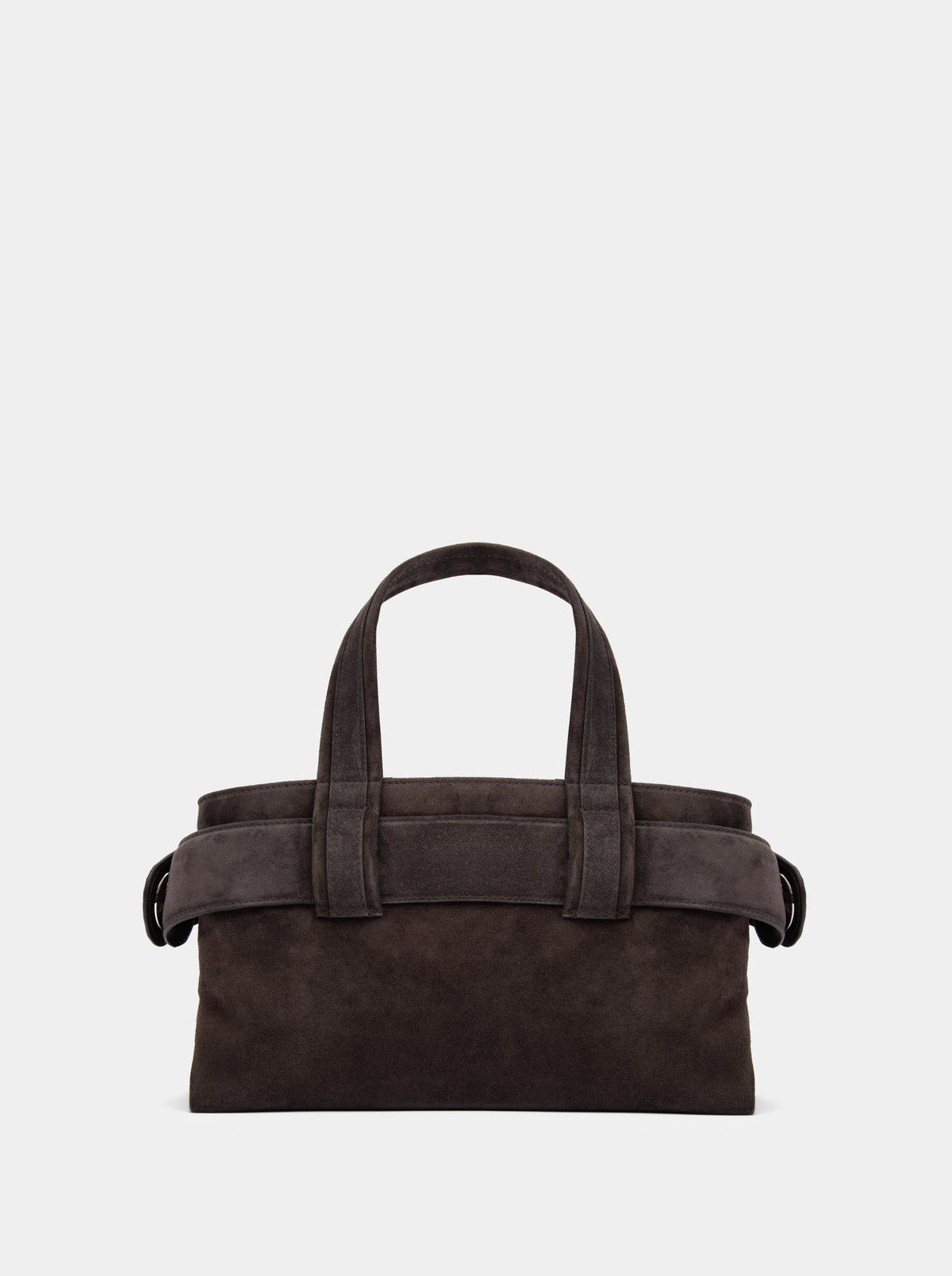 LAUREN MINI DARK ASH SUEDE BAG