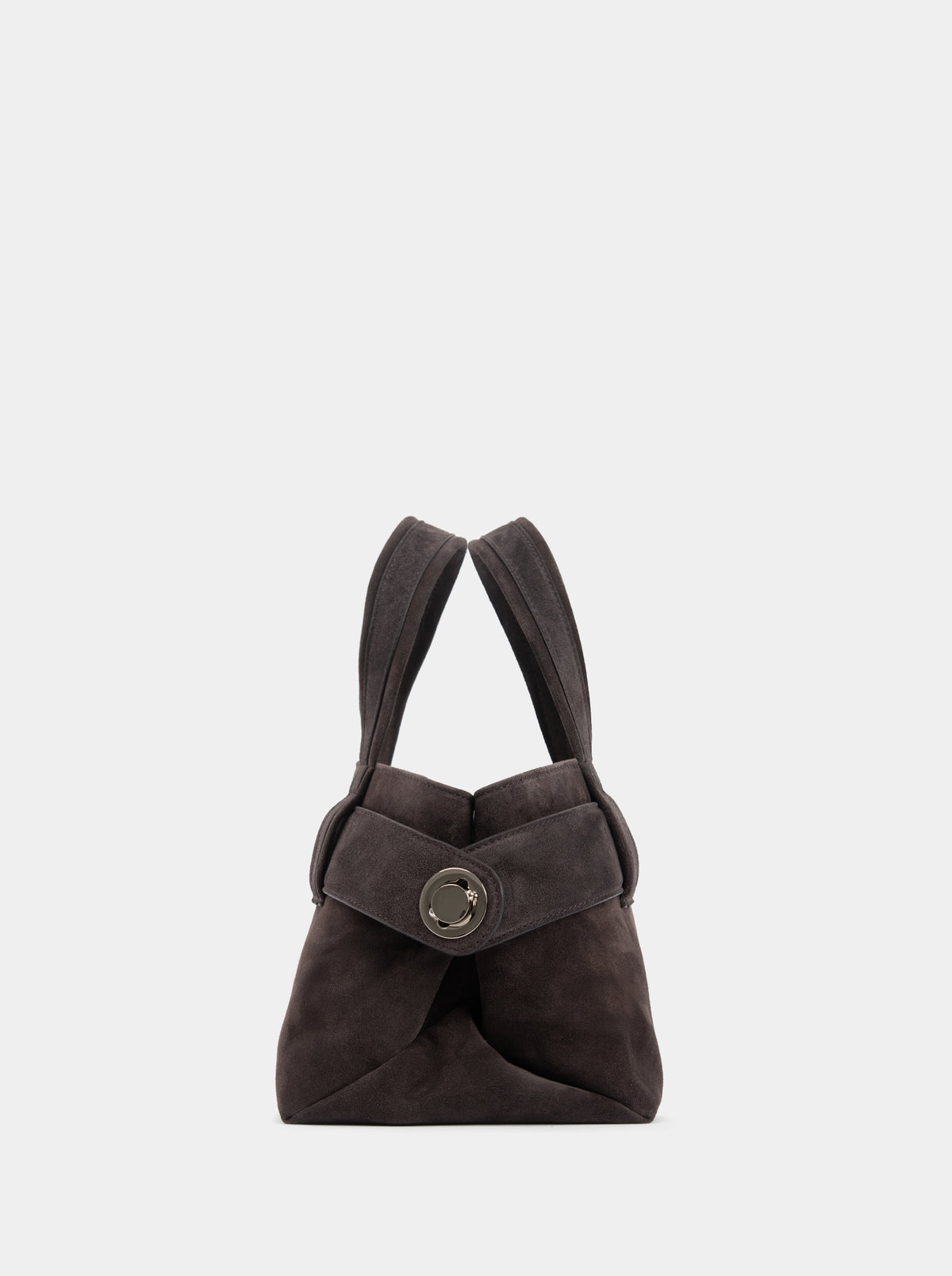 LAUREN MINI DARK ASH SUEDE BAG