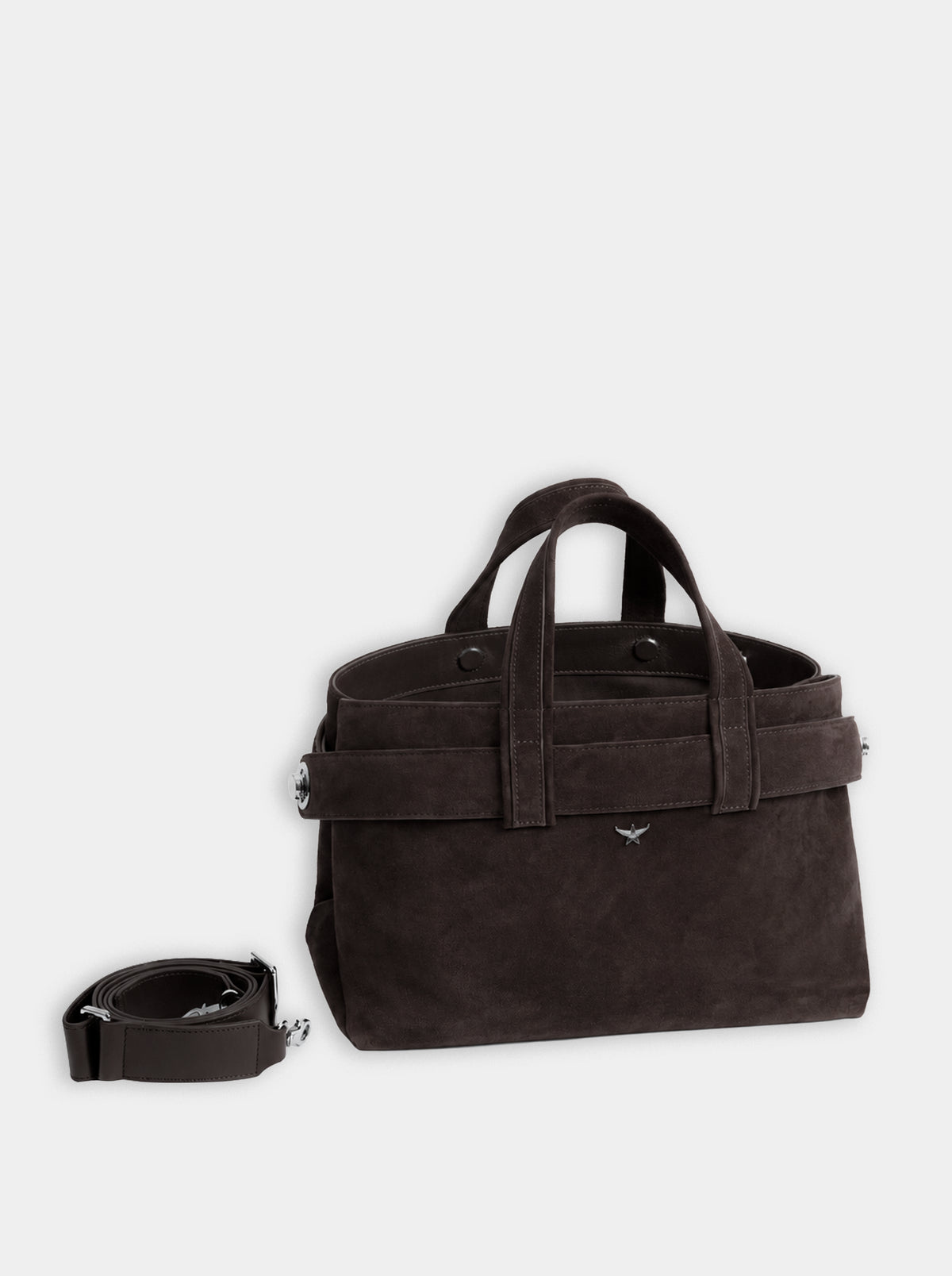 LAUREN DARK ASH SUEDE BAG