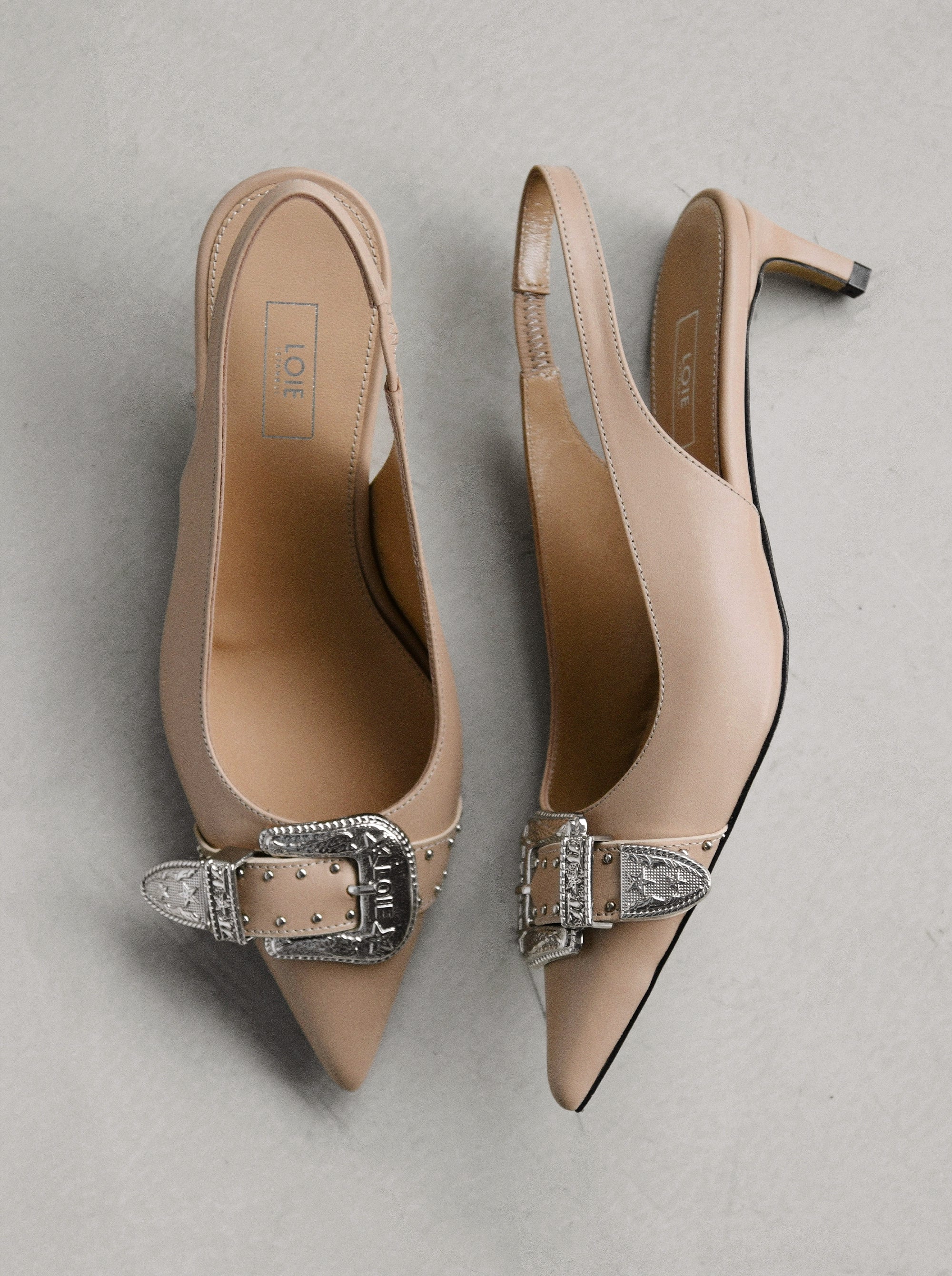 LISA NUDE LEATHER PUMPS