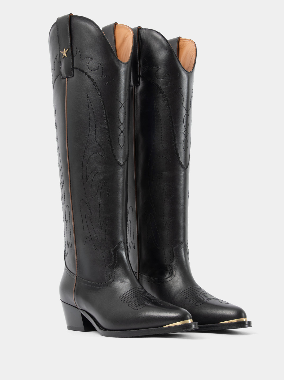 ELENORA BLACK LEATHER BOOTS