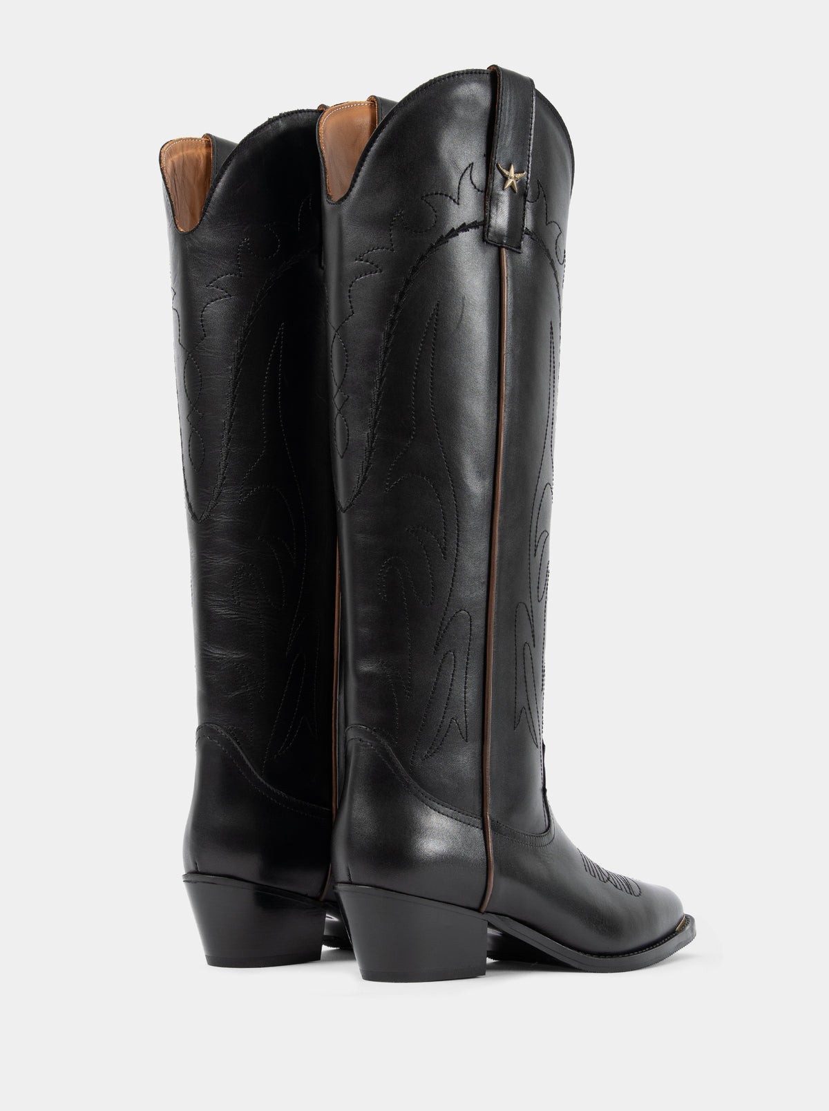 ELENORA BLACK LEATHER BOOTS