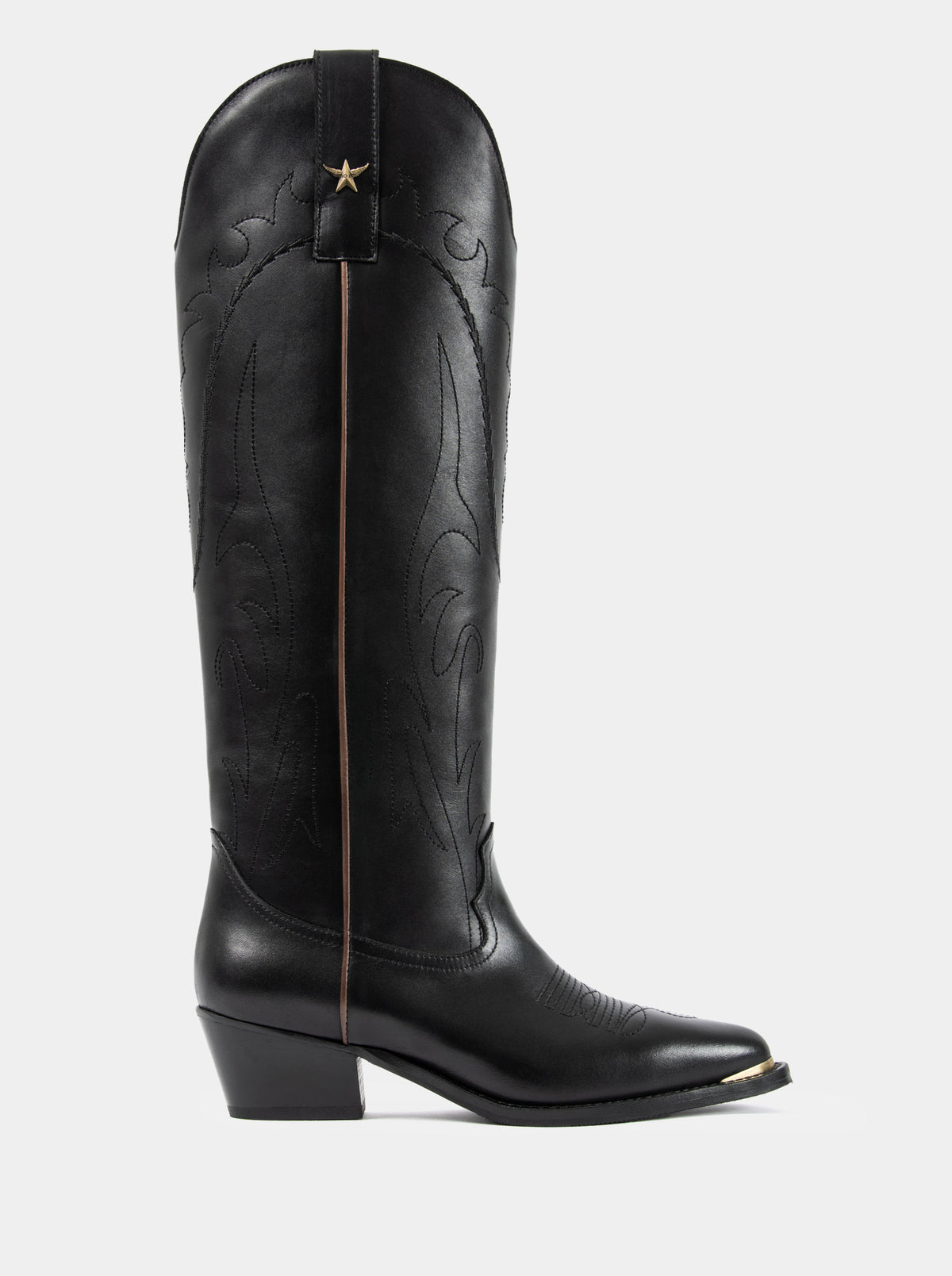 ELENORA BLACK LEATHER BOOTS