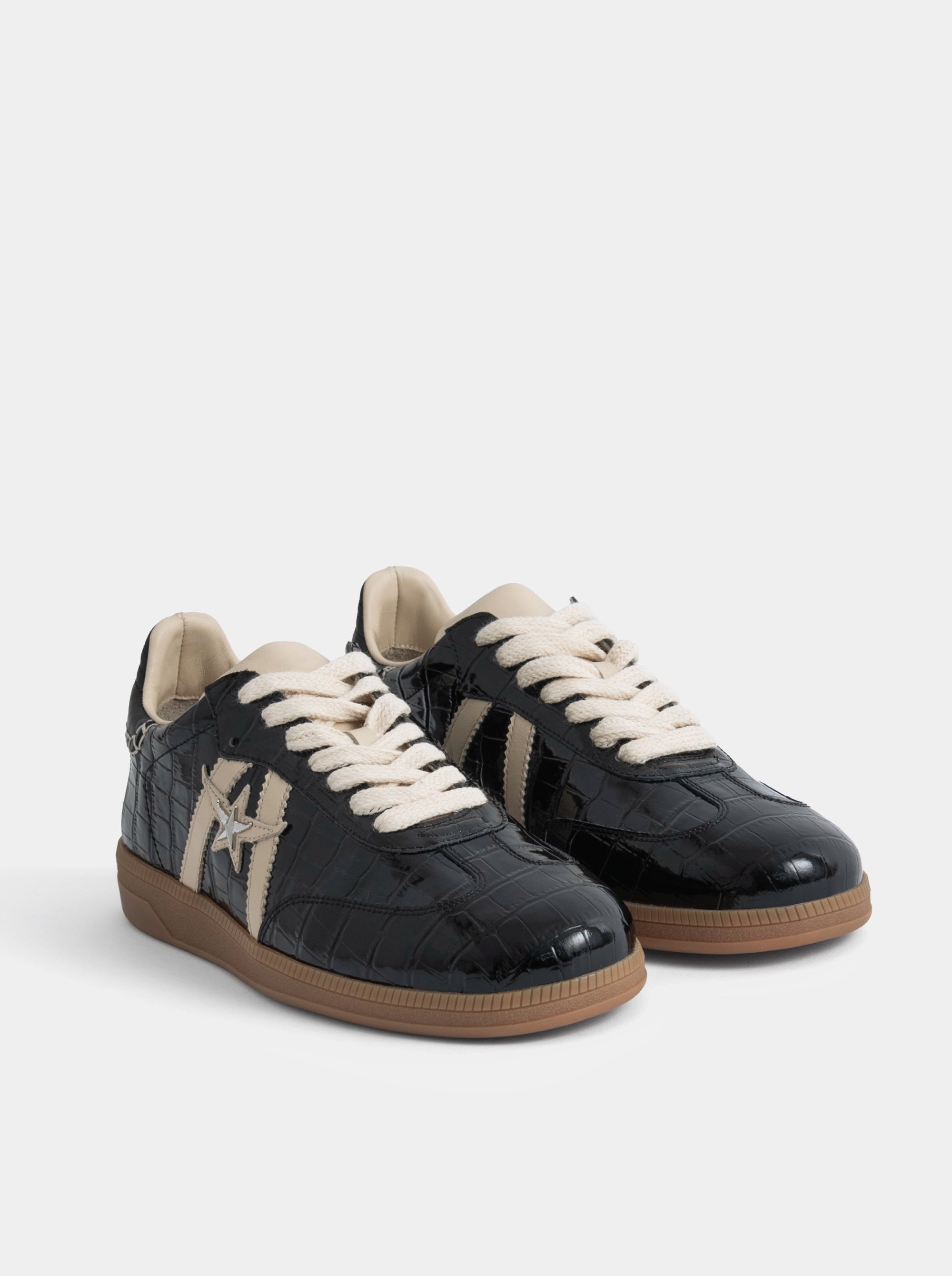 MARTINA BLACK CROCO SNEAKERS