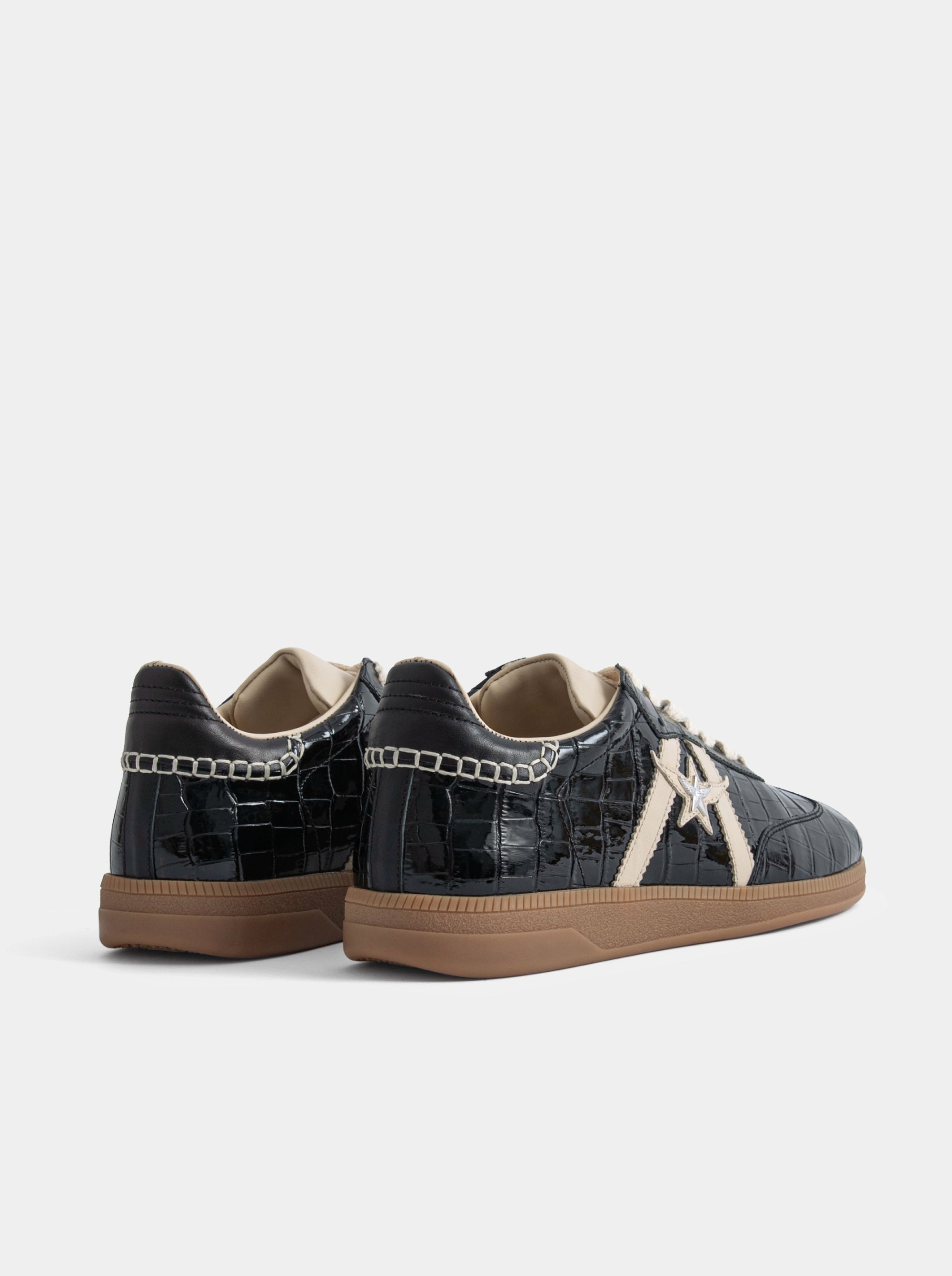 MARTINA BLACK CROCO SNEAKERS