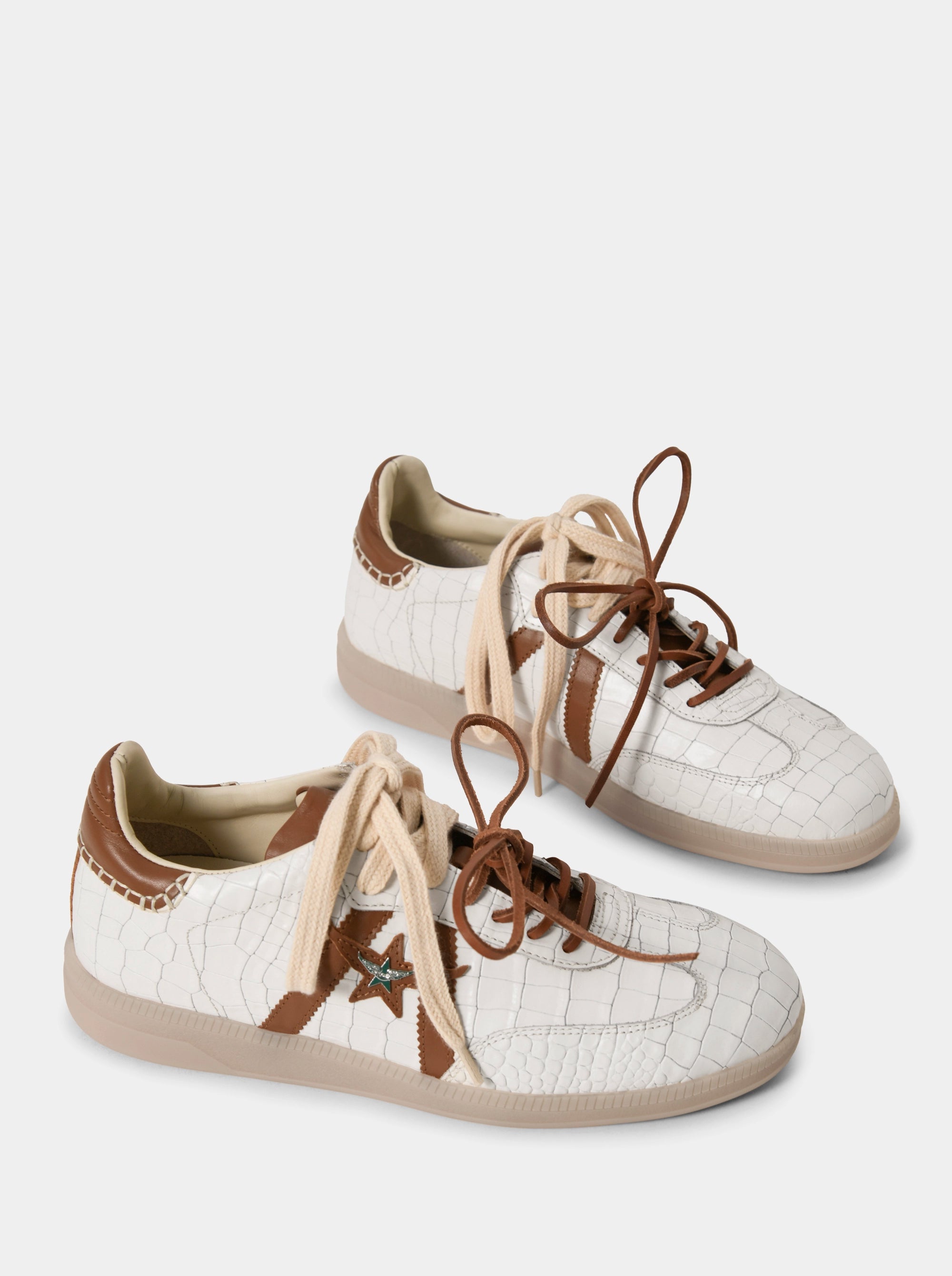 MARTINA WHITE CROCO SNEAKERS