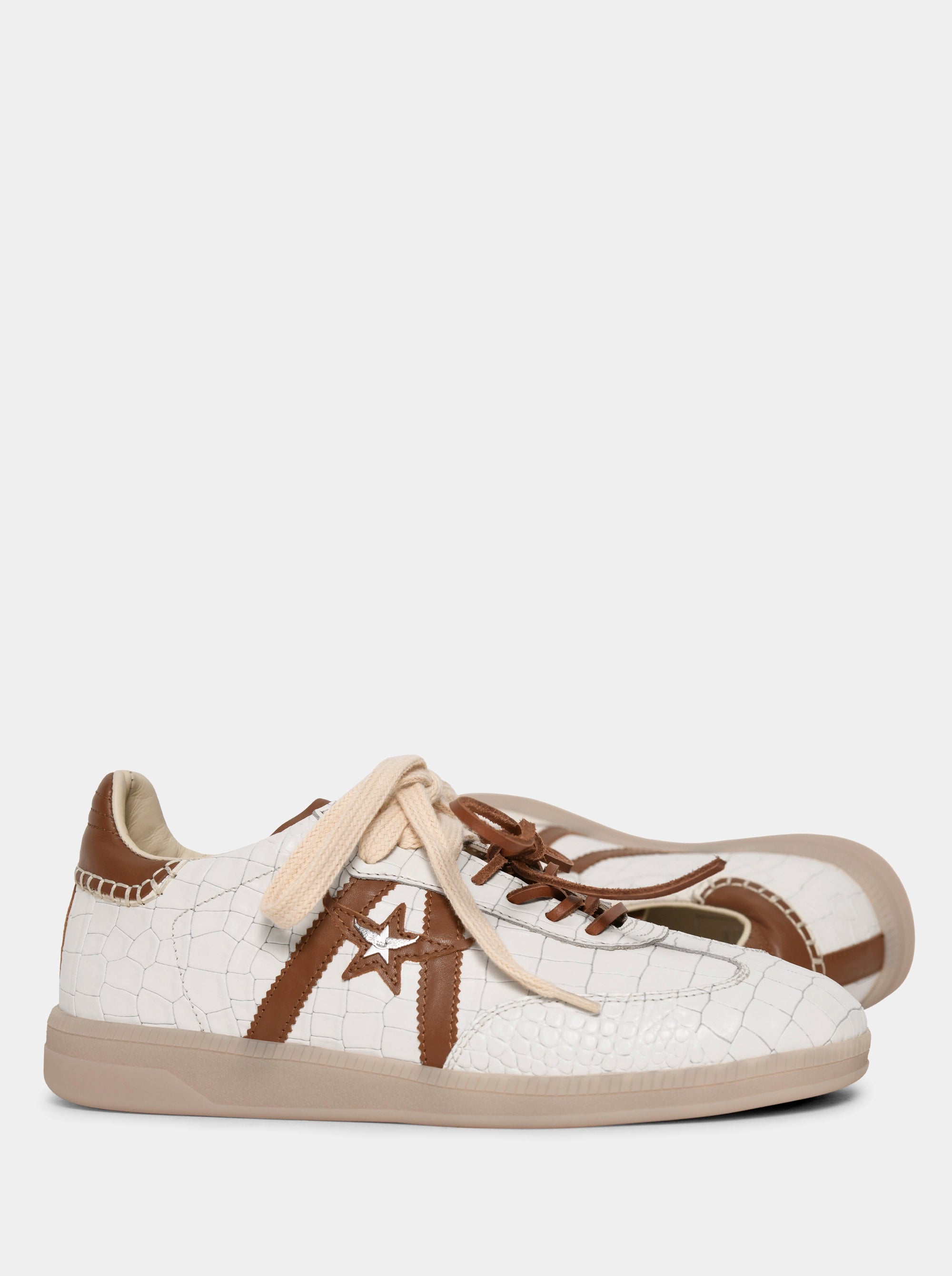 MARTINA WHITE CROCO SNEAKERS