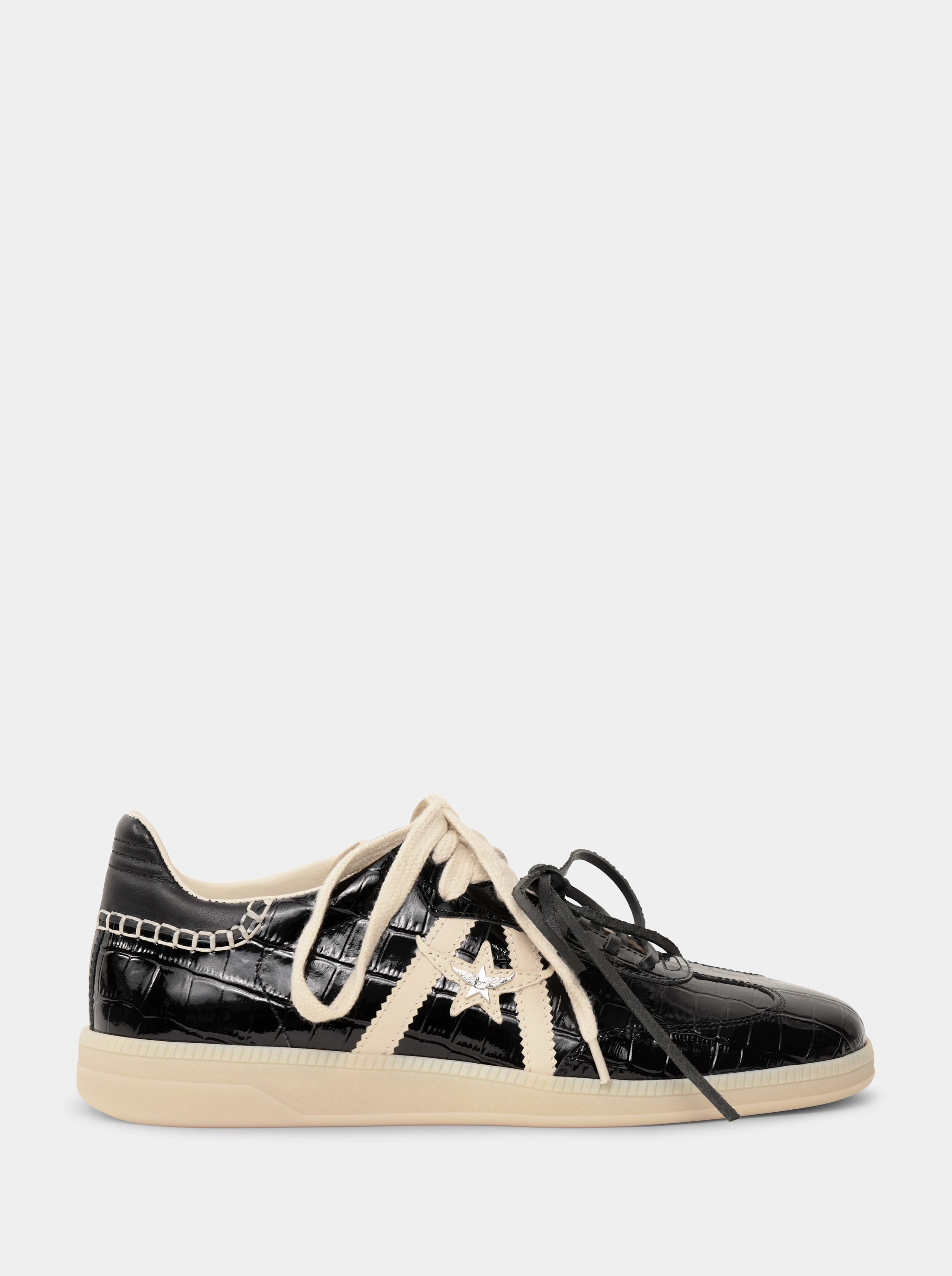 MARTINA BLACK CROCO SNEAKERS