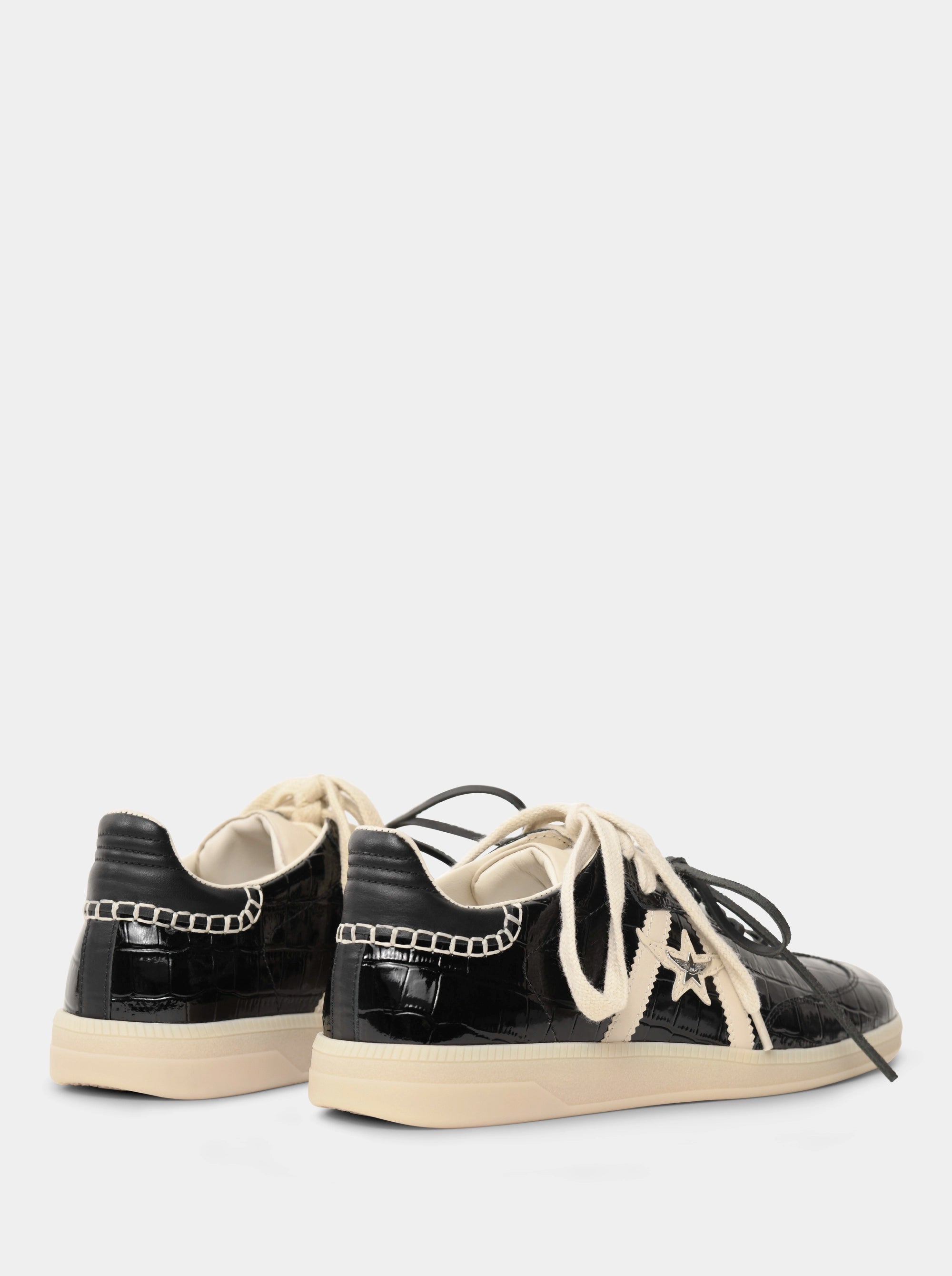 MARTINA BLACK CROCO SNEAKERS