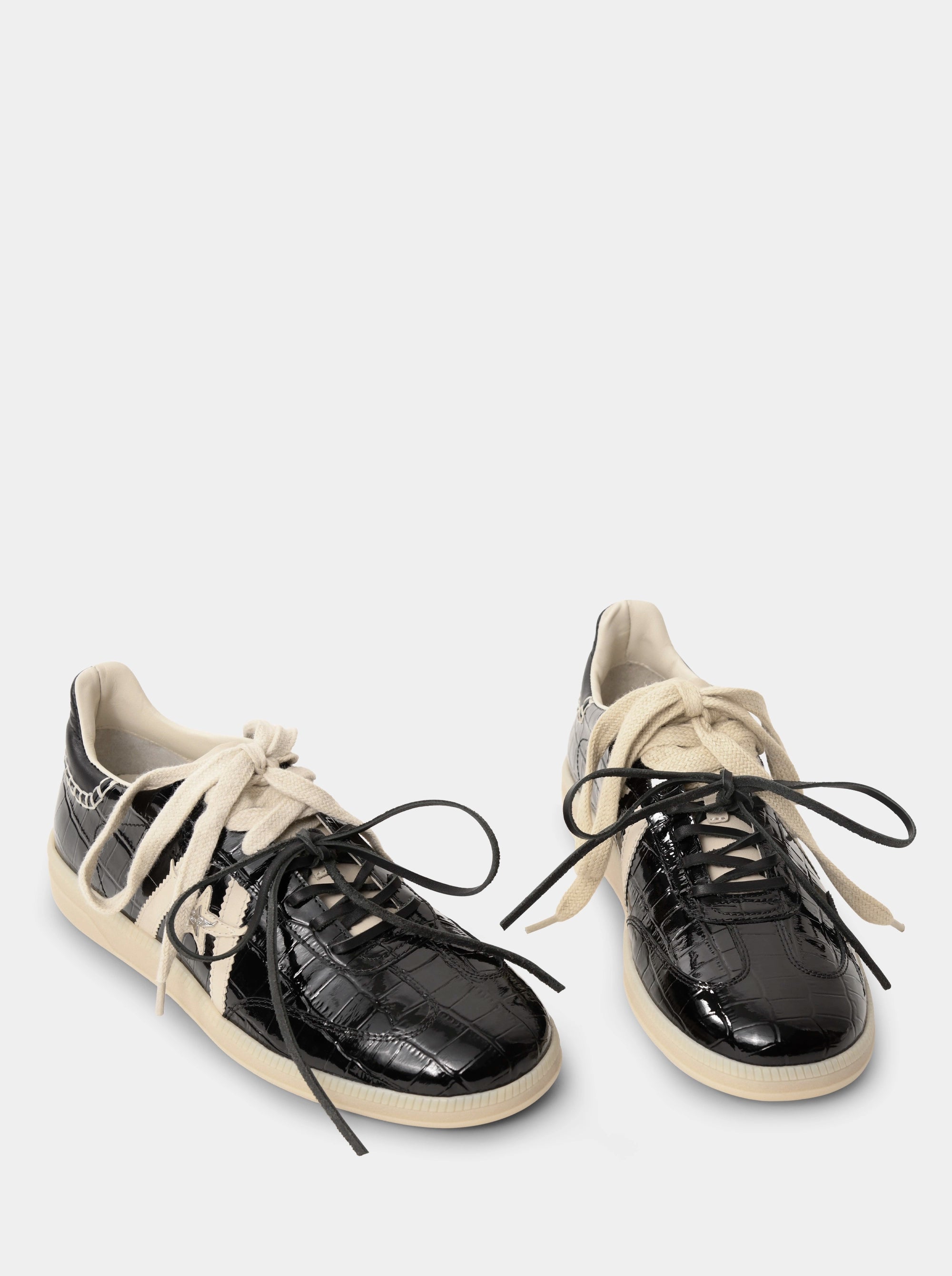 MARTINA BLACK CROCO SNEAKERS