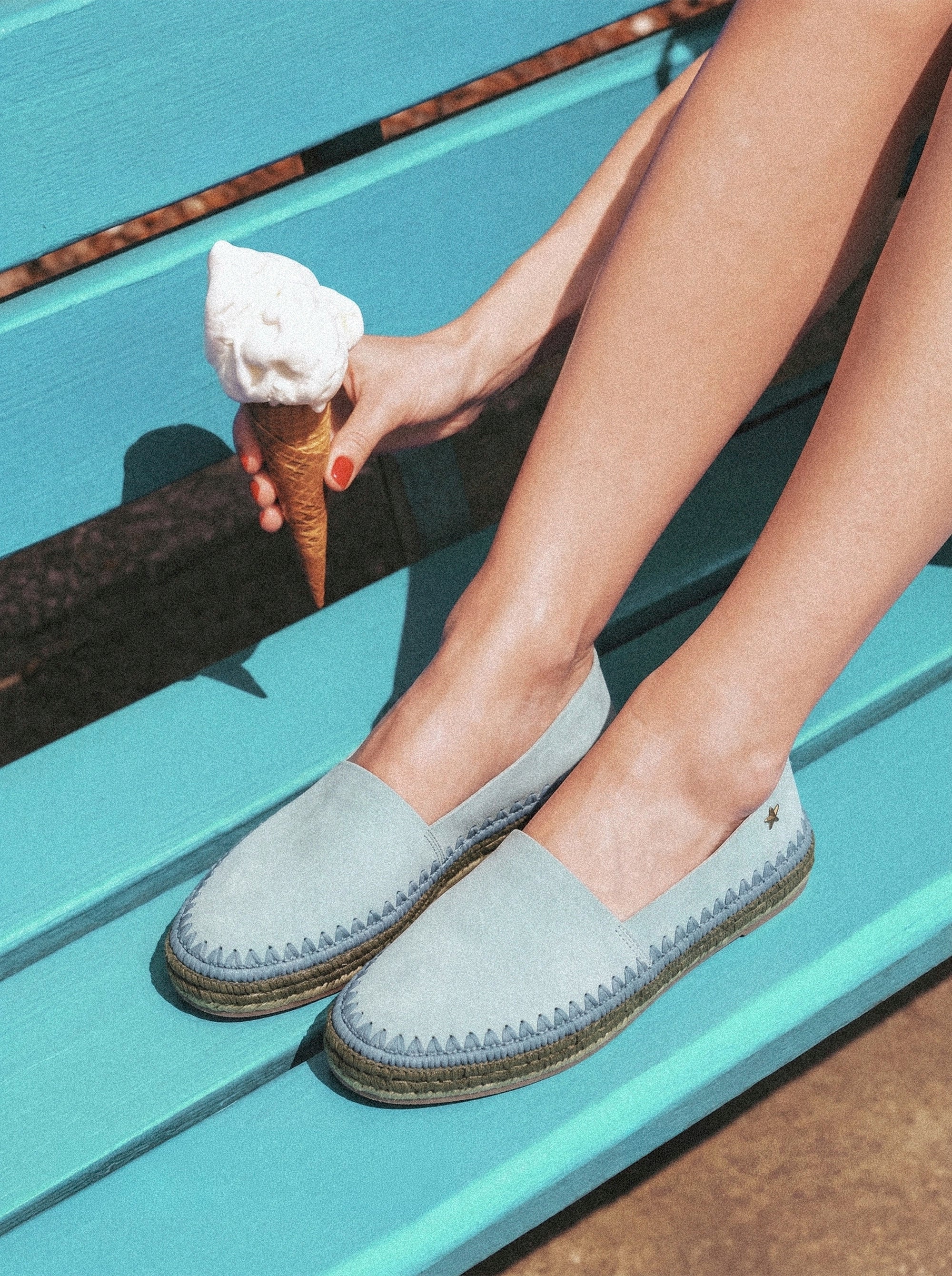 MOANA BLUE SUEDE BALLET FLATS
