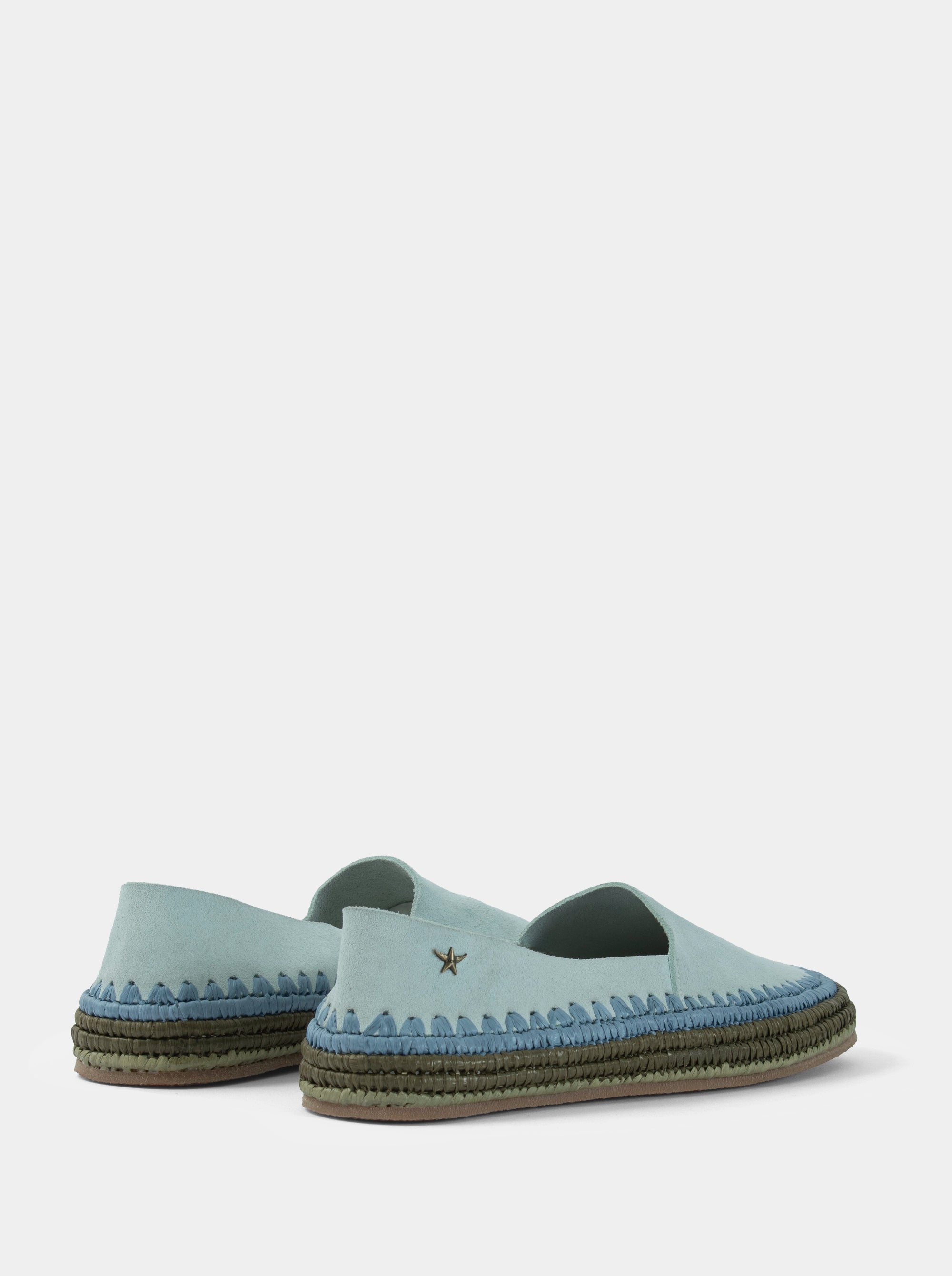 MOANA BLUE SUEDE BALLET FLATS