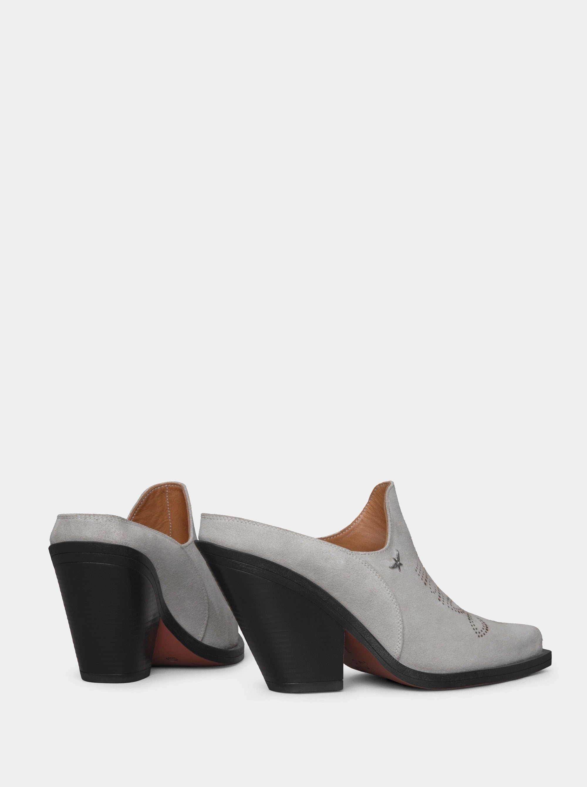 MONICA GREY SUEDE SLIPPERS