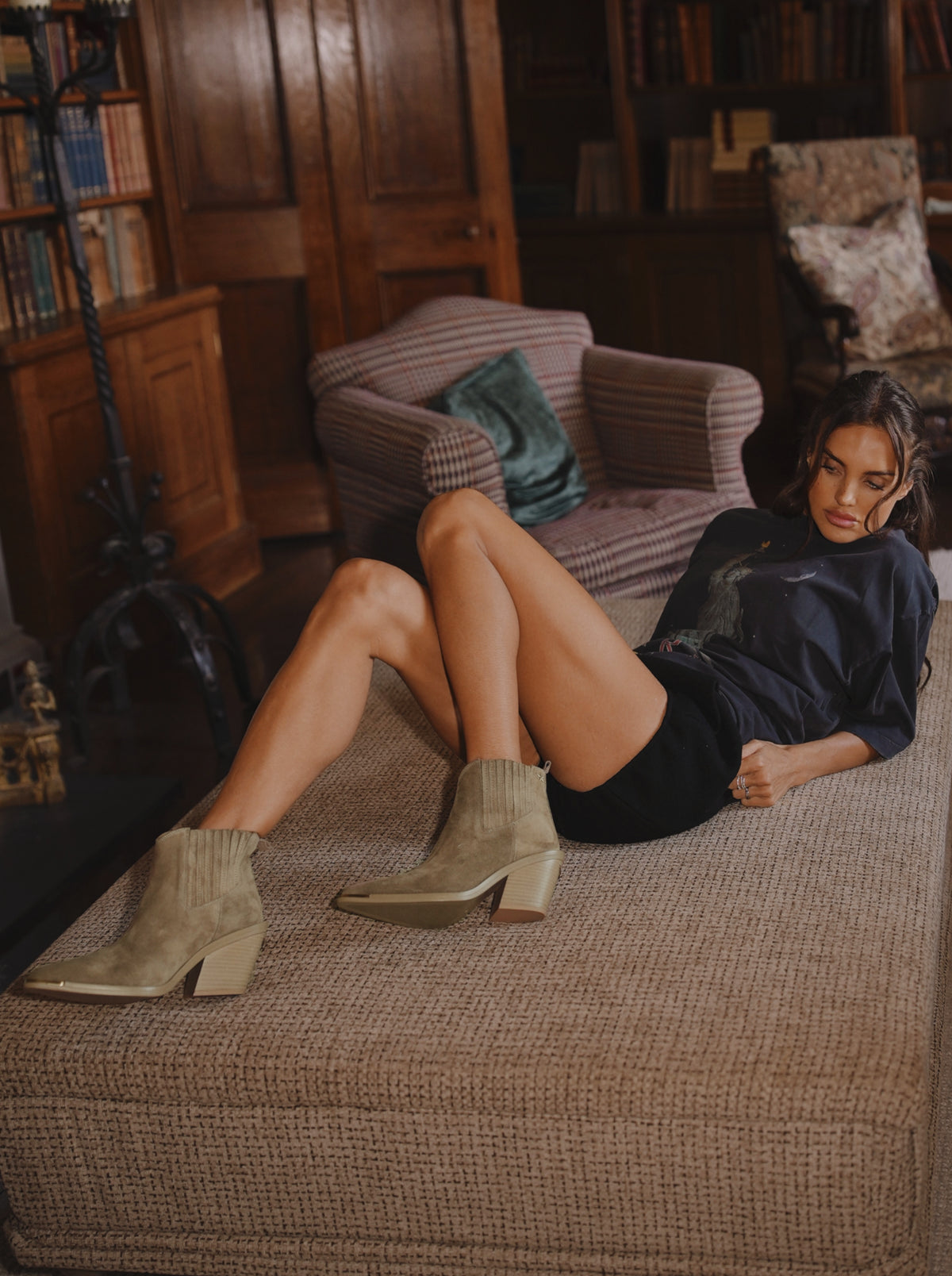 BELLINI KHAKI SUEDE BOOTIES