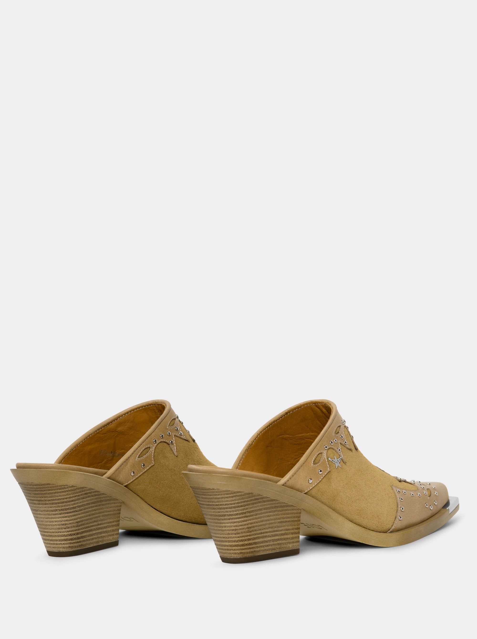 NEW VIVA CAMEL SUEDE MULES SLIPPERS