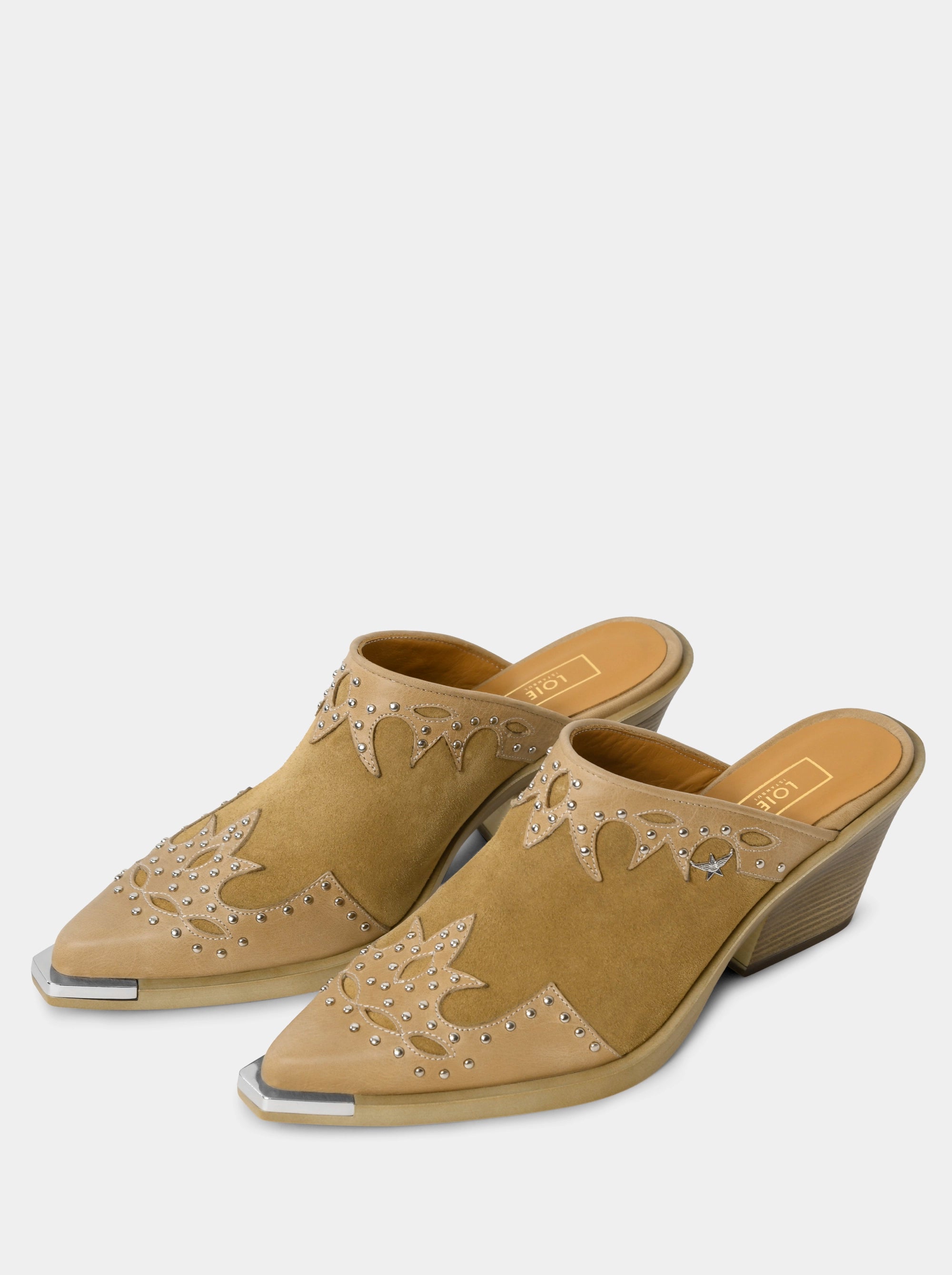 NEW VIVA CAMEL SUEDE MULES SLIPPERS