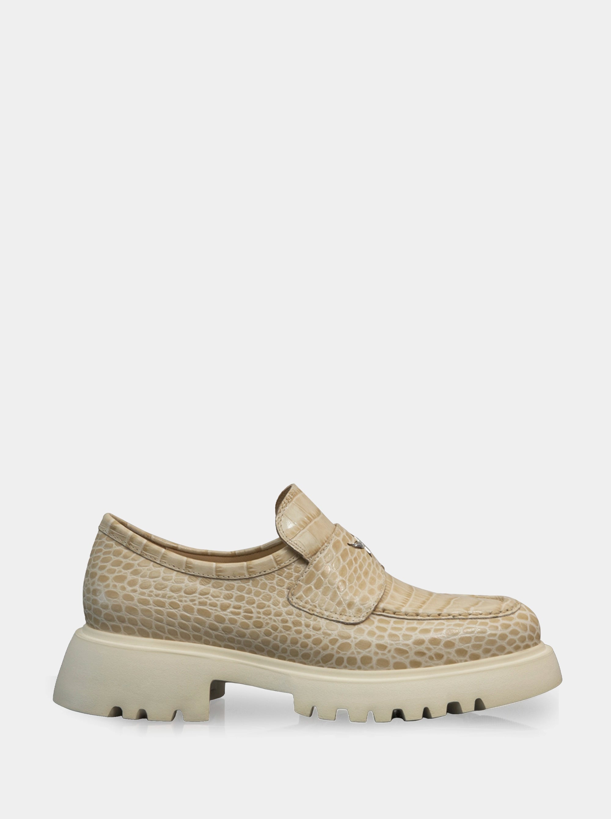 SM-64 NEW MAC BEIGE CROCO SHOES