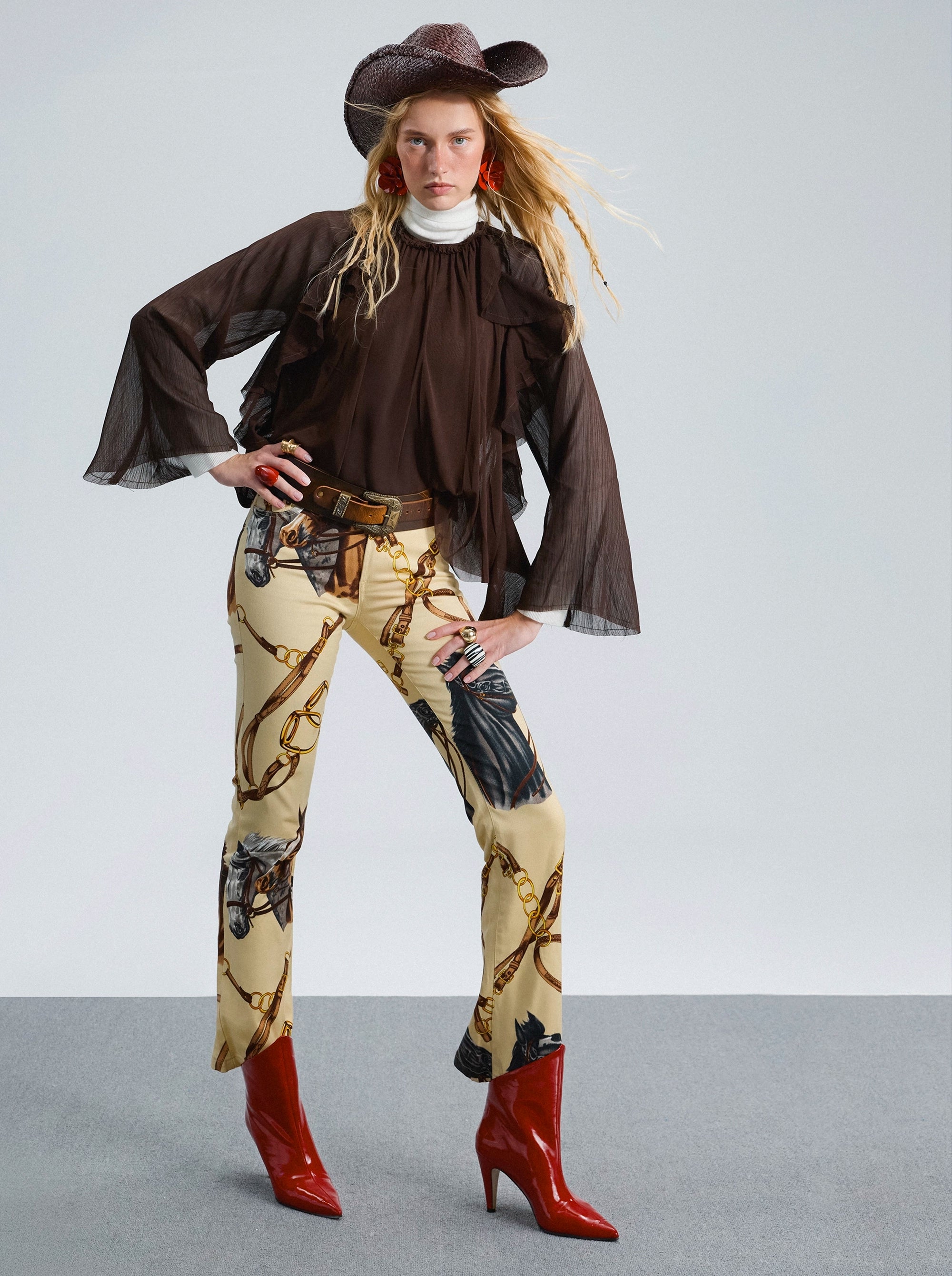 NUNU RED PATENT BOOTIES