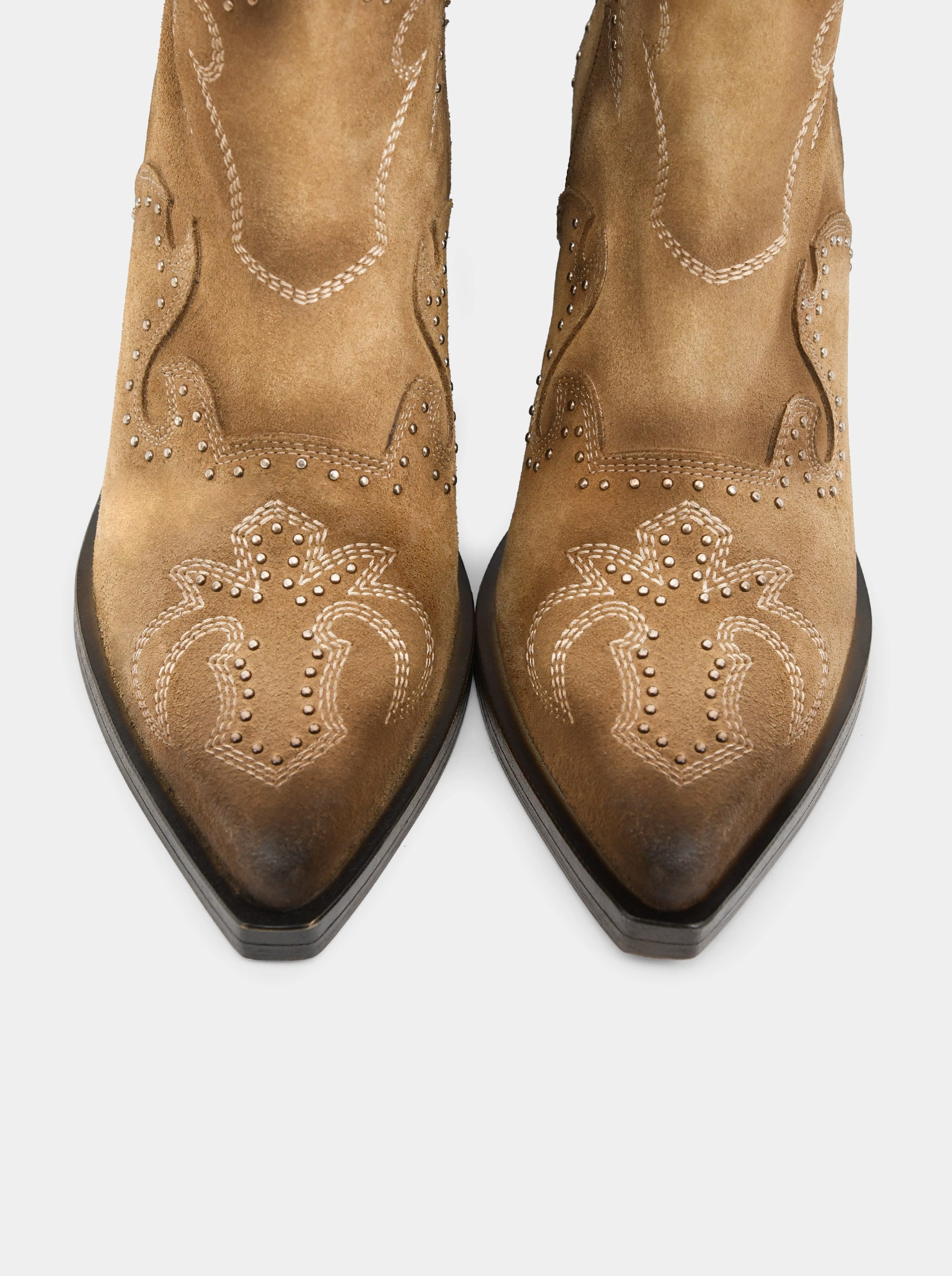 PALM MUSCADE SUEDE BOOTIES