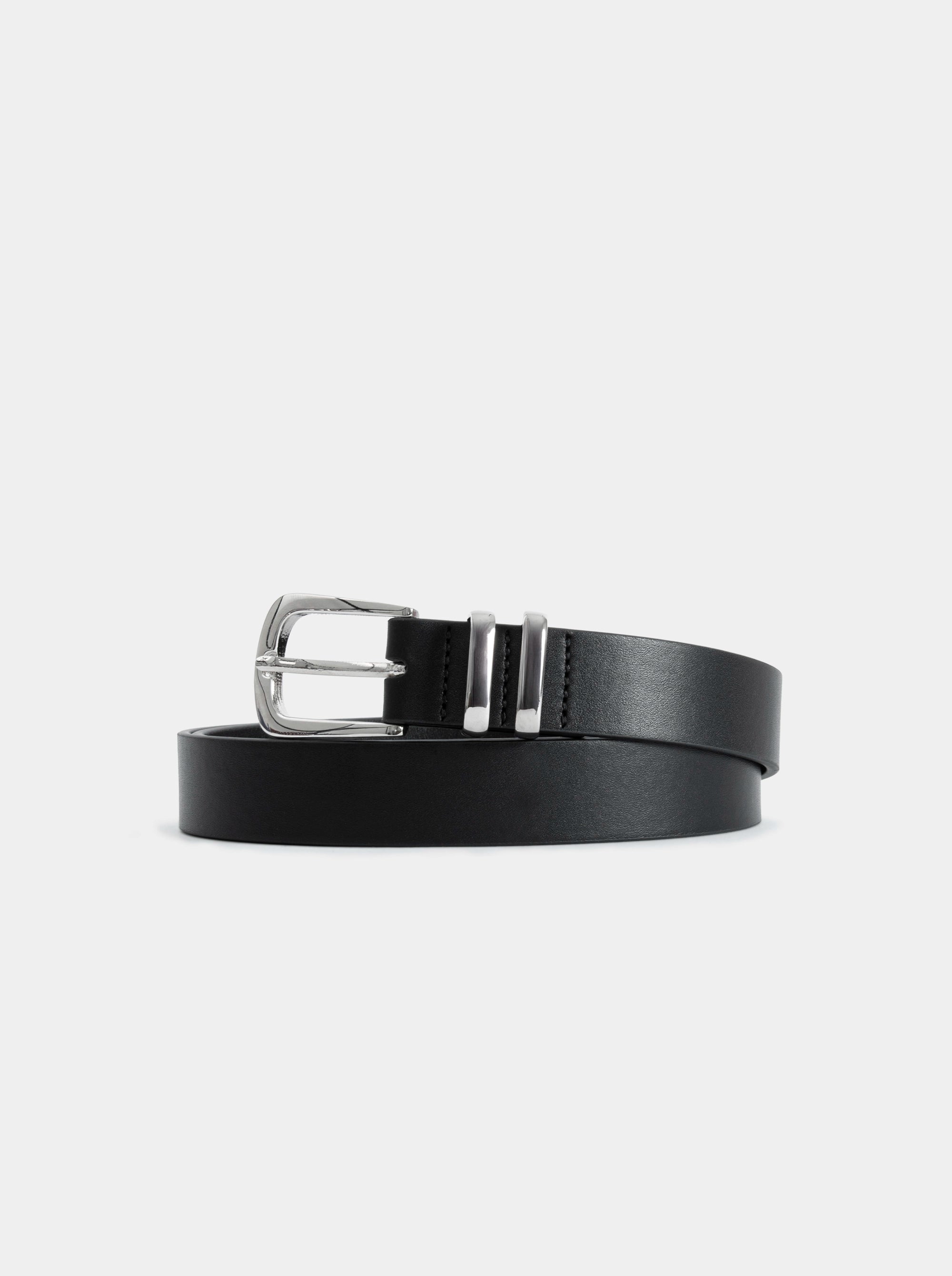 PRIMA BLACK LEATHER BELT