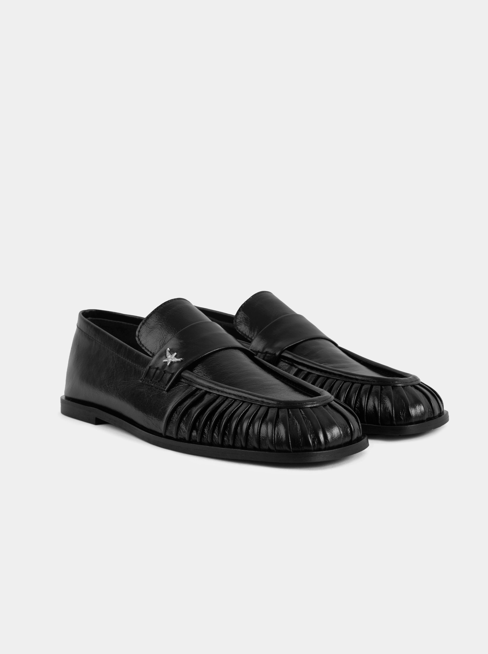 DROP BLACK LEATHER SHOES