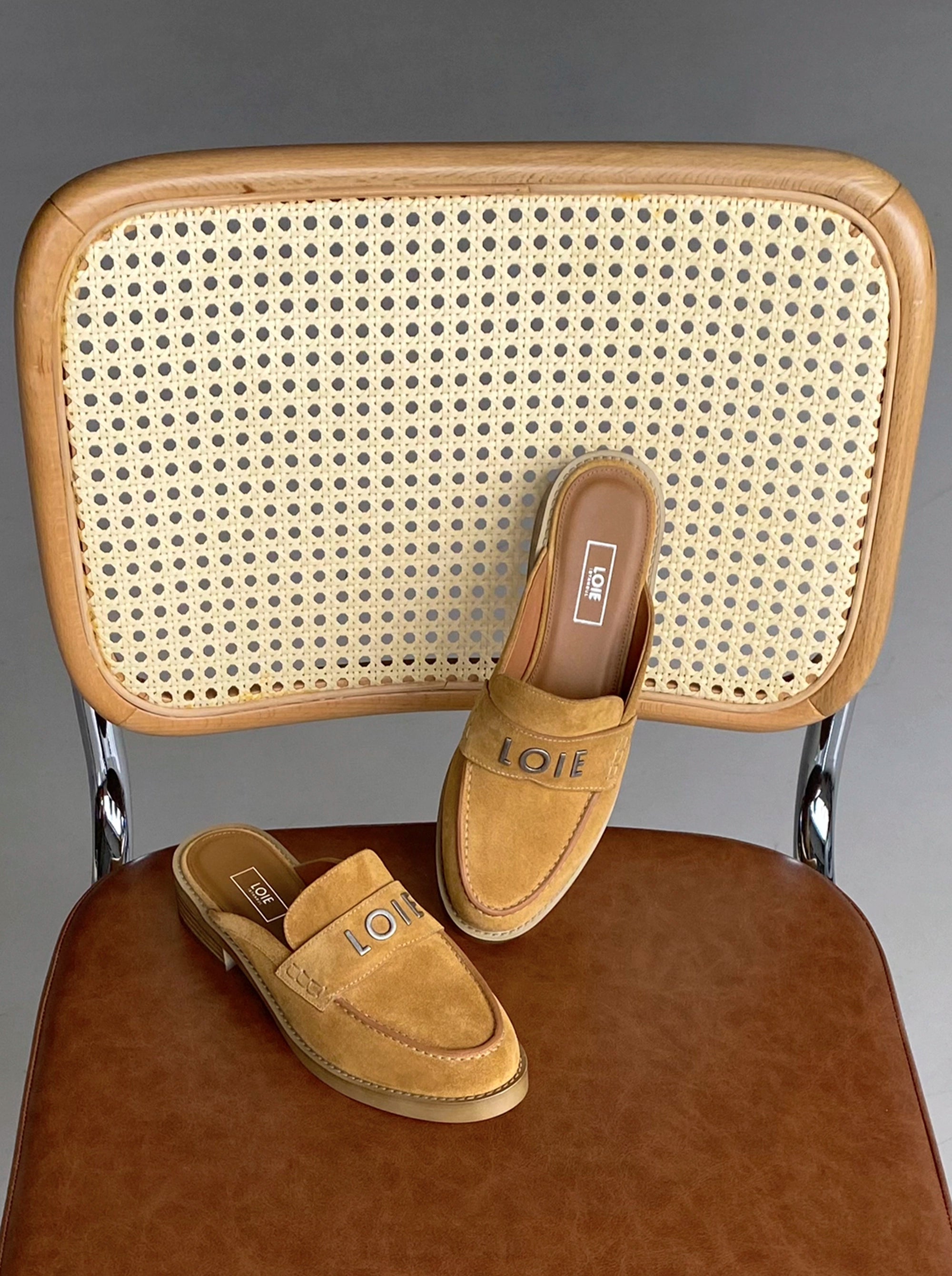 PEPE CAMEL SUEDE SLIPPERS