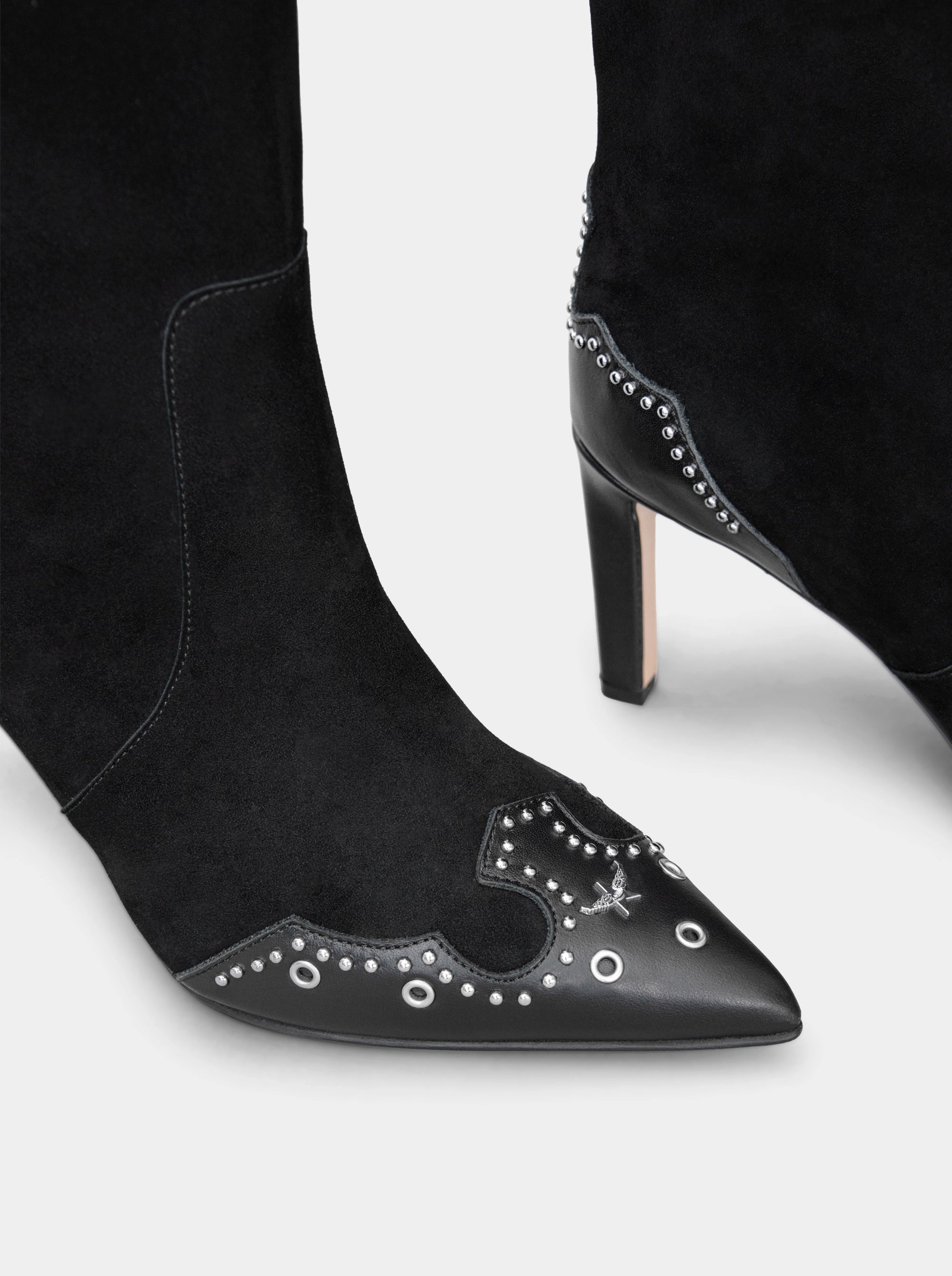 PERLA BLACK SUEDE BOOTIES