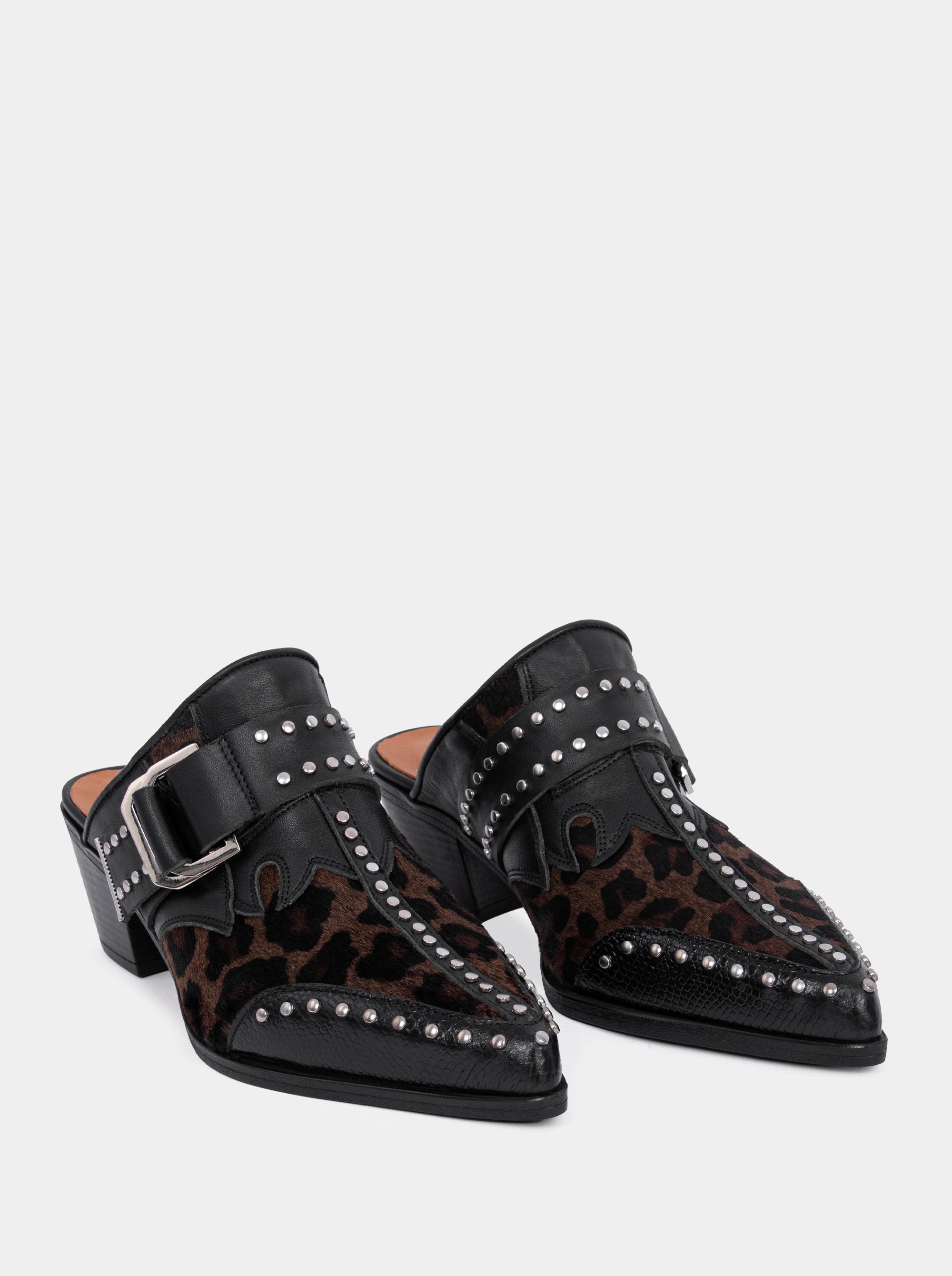 PERY MULES BLACK LEOPAR SLIPPERS