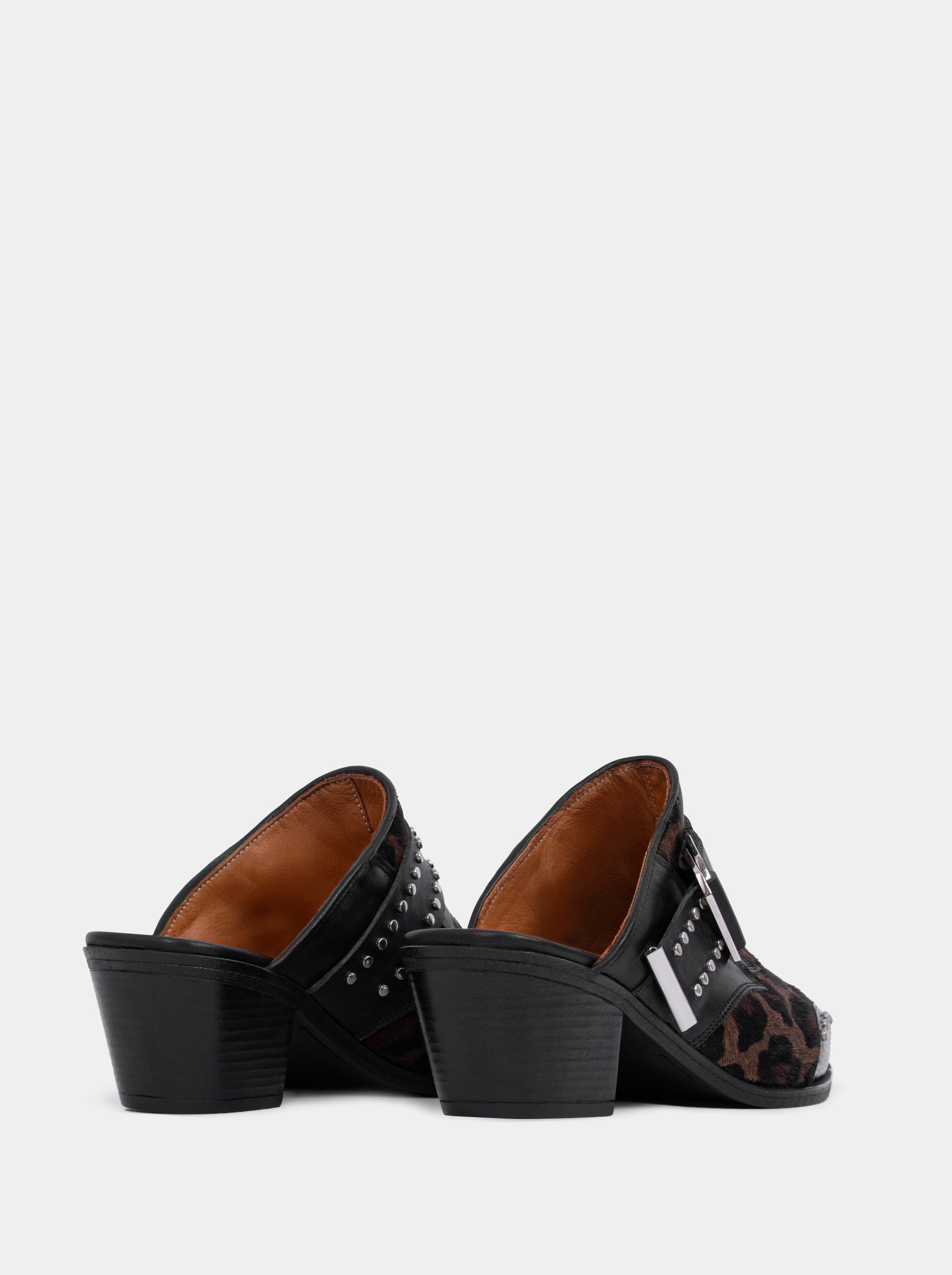 PERY MULES BLACK LEOPAR SLIPPERS