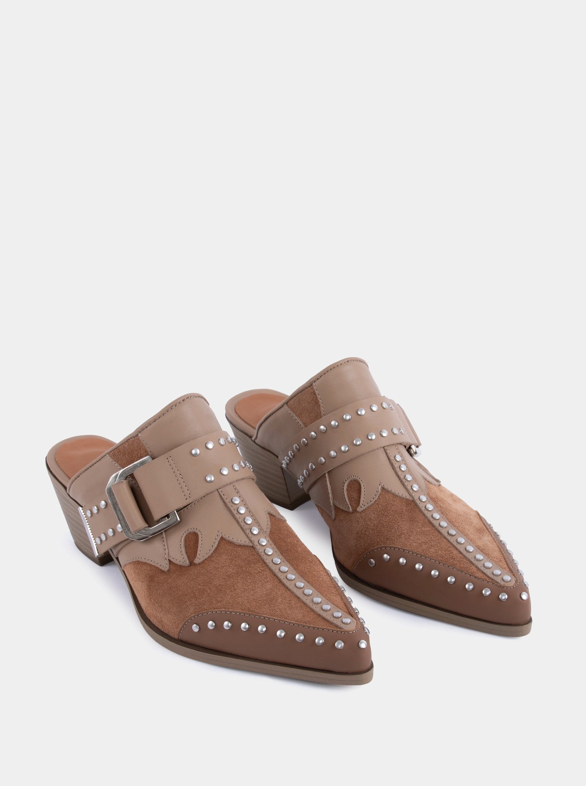 PERY MULES CINNAMON SUEDE SLIPPERS