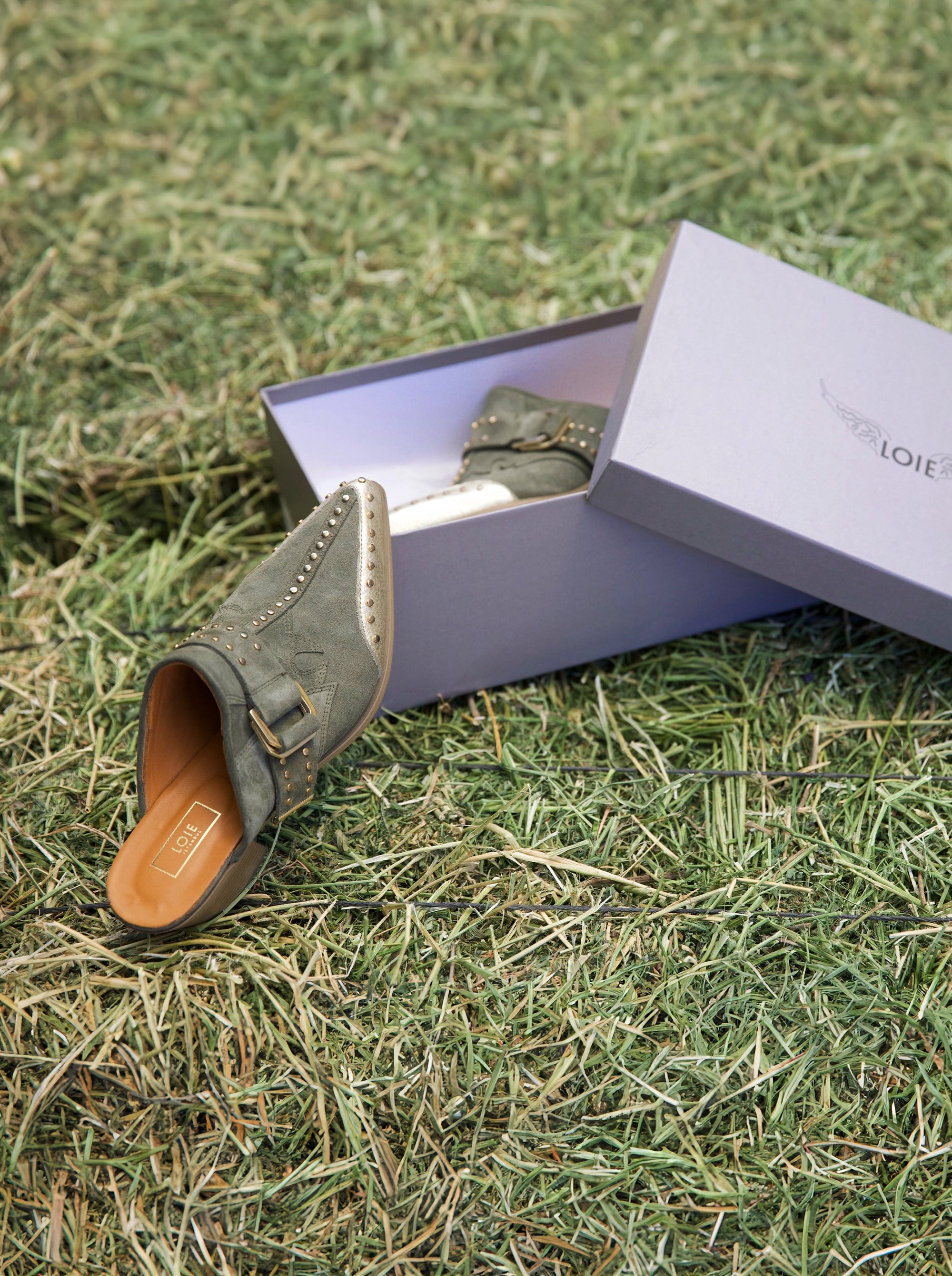 PERY MULES GREEN SLIPPERS