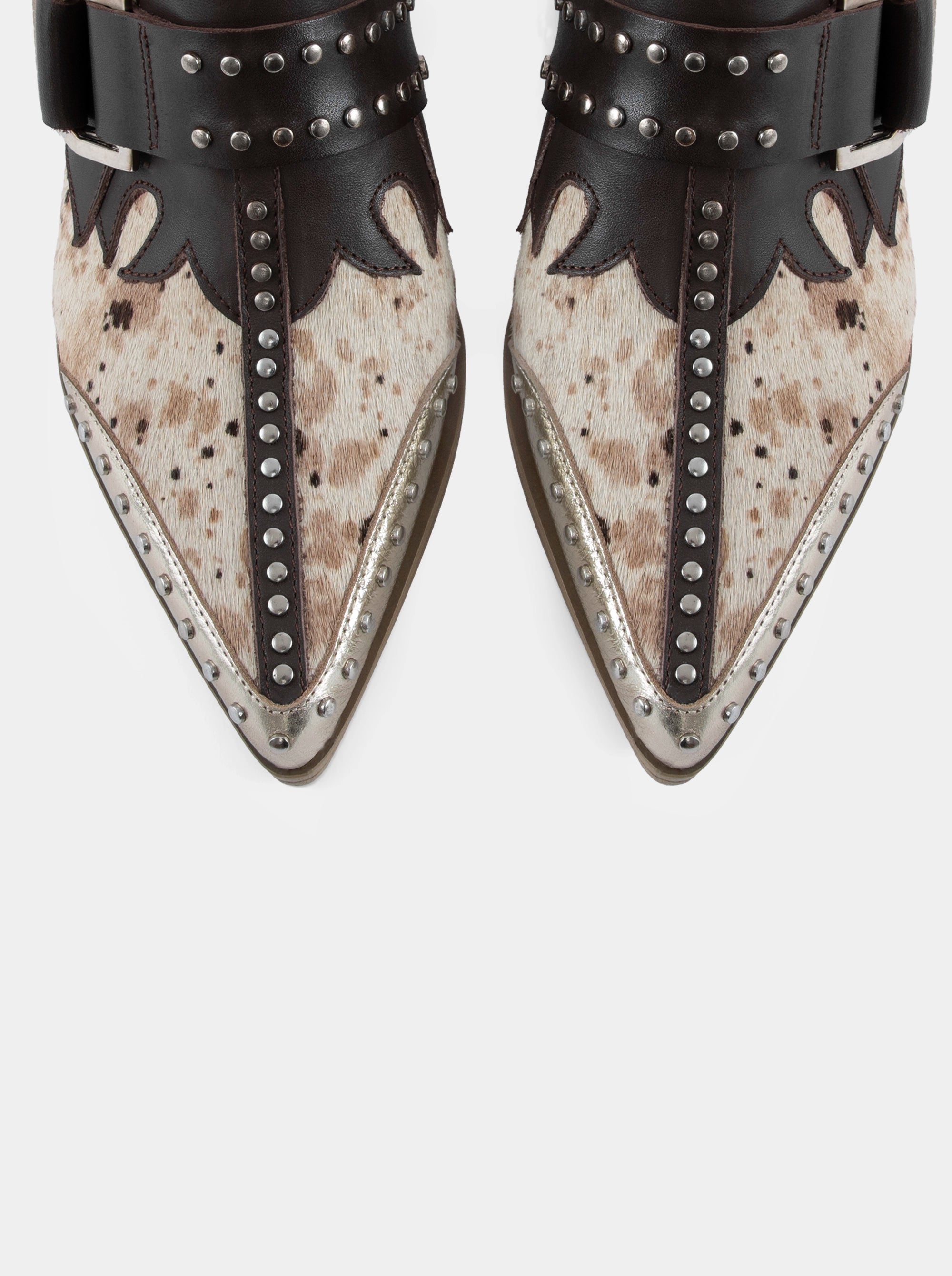 PERY MULES HAIRY LEATHER SLIPPERS