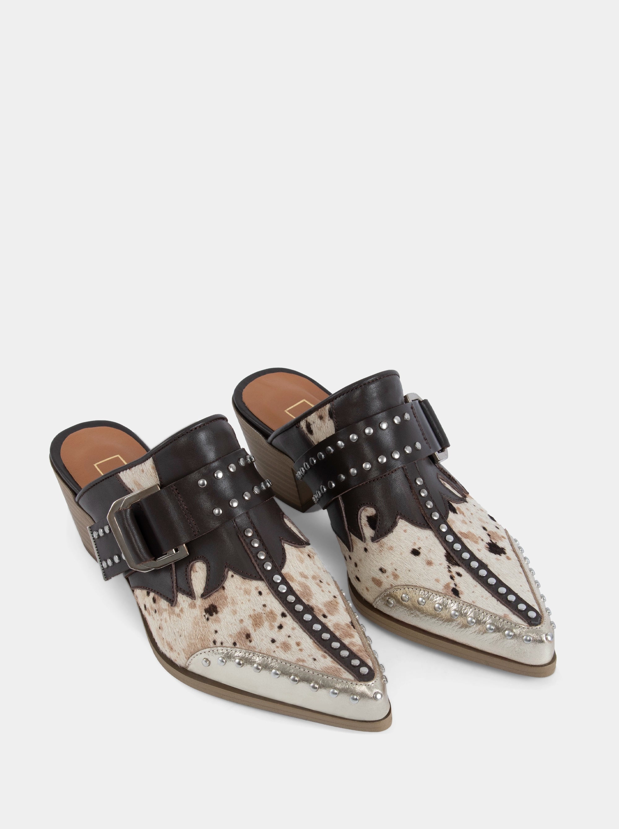 PERY MULES HAIRY LEATHER SLIPPERS