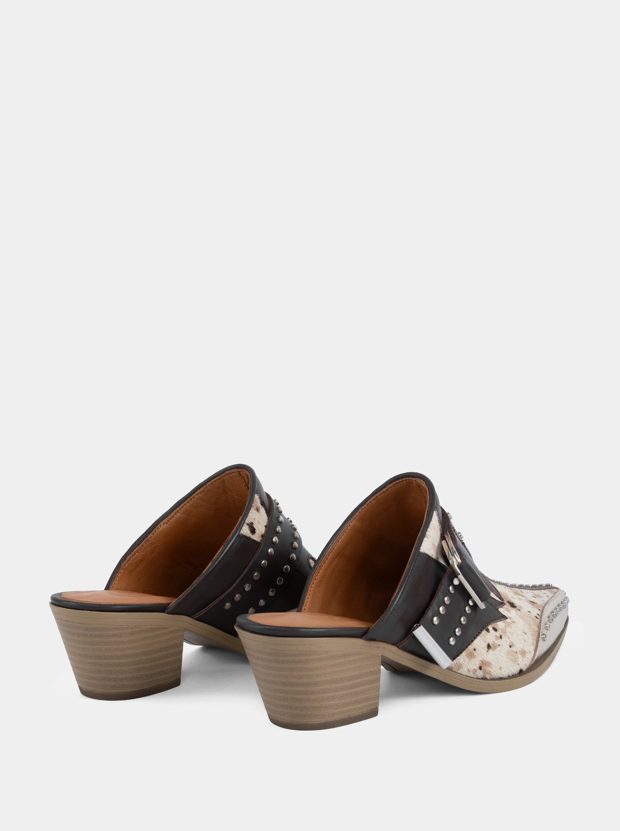 PERY MULES HAIRY LEATHER SLIPPERS