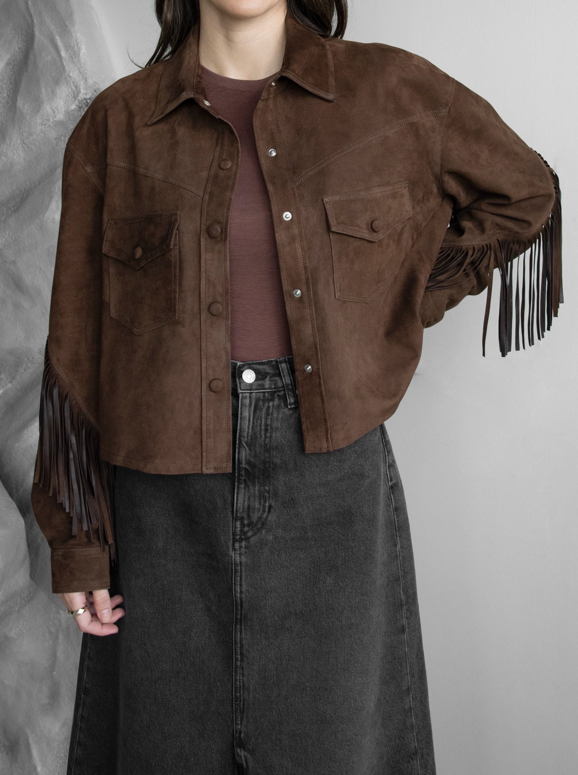 POCO BROWN SUEDE JACKET
