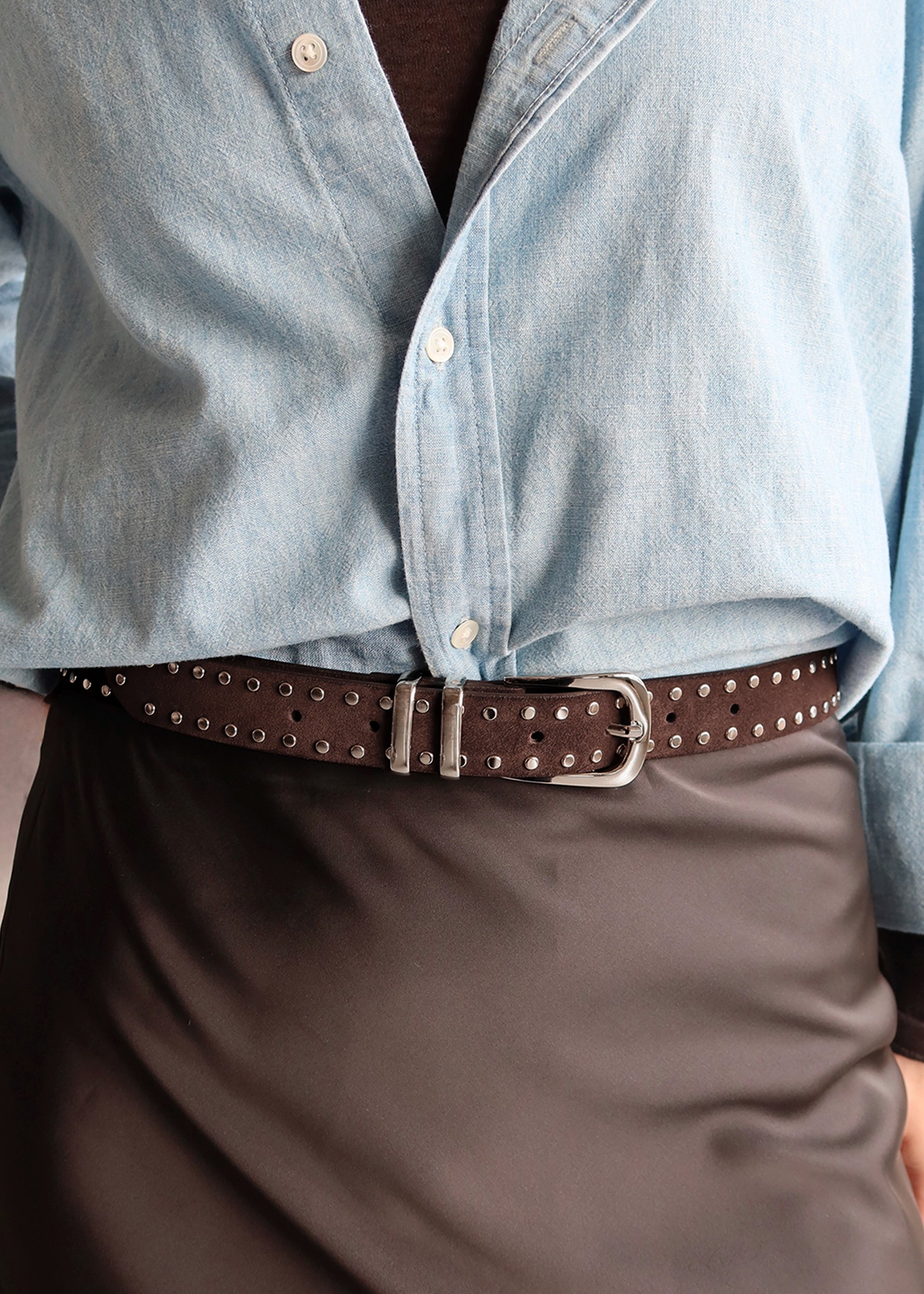 PRIMA BROWN SUEDE BELT