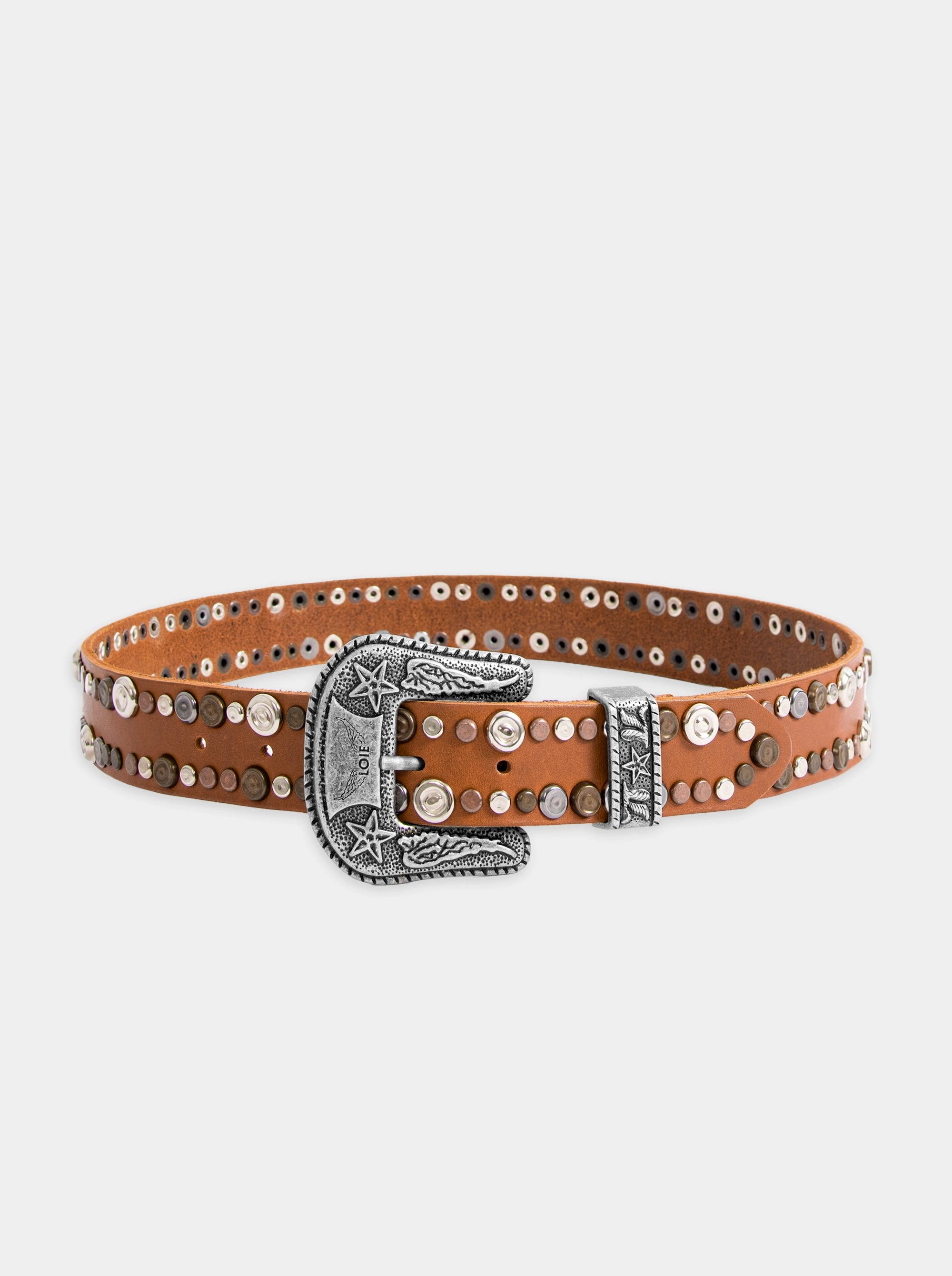 PUNCH CARAMEL LEATHER BELT