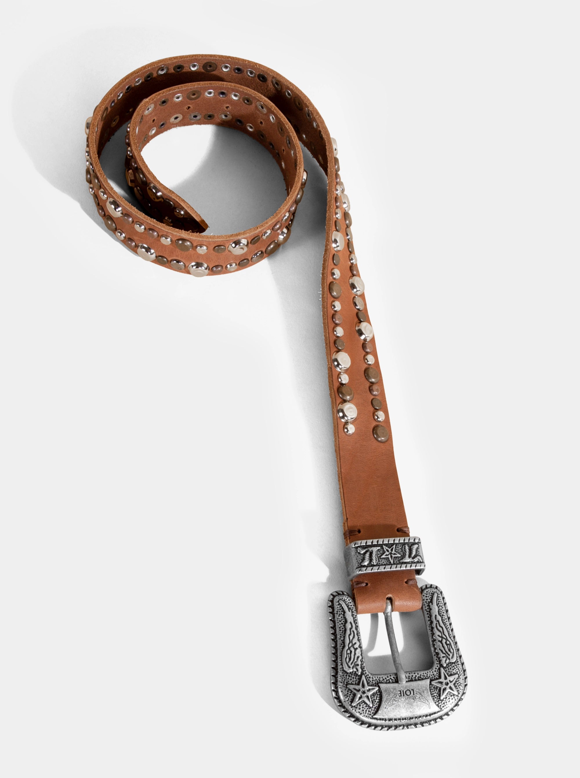 PUNCH CARAMEL BROWN LEATHER BELT