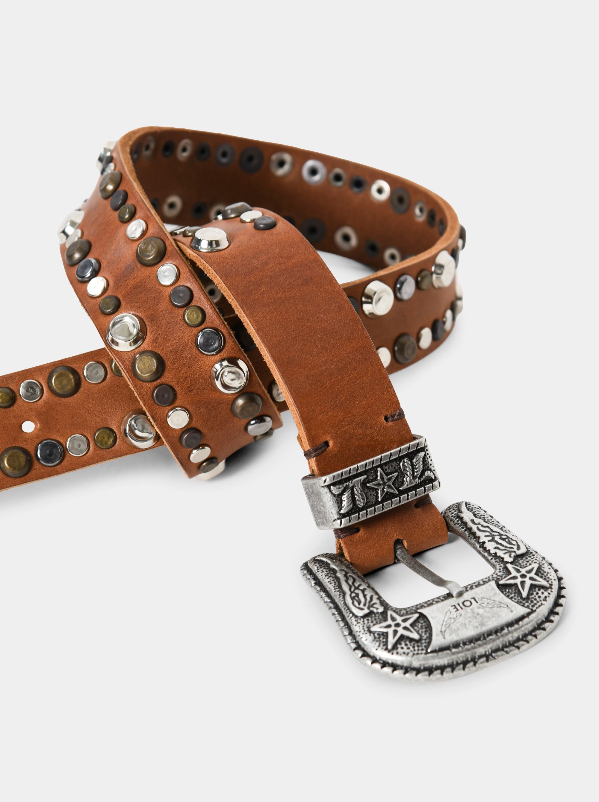 PUNCH CARAMEL BROWN LEATHER BELT