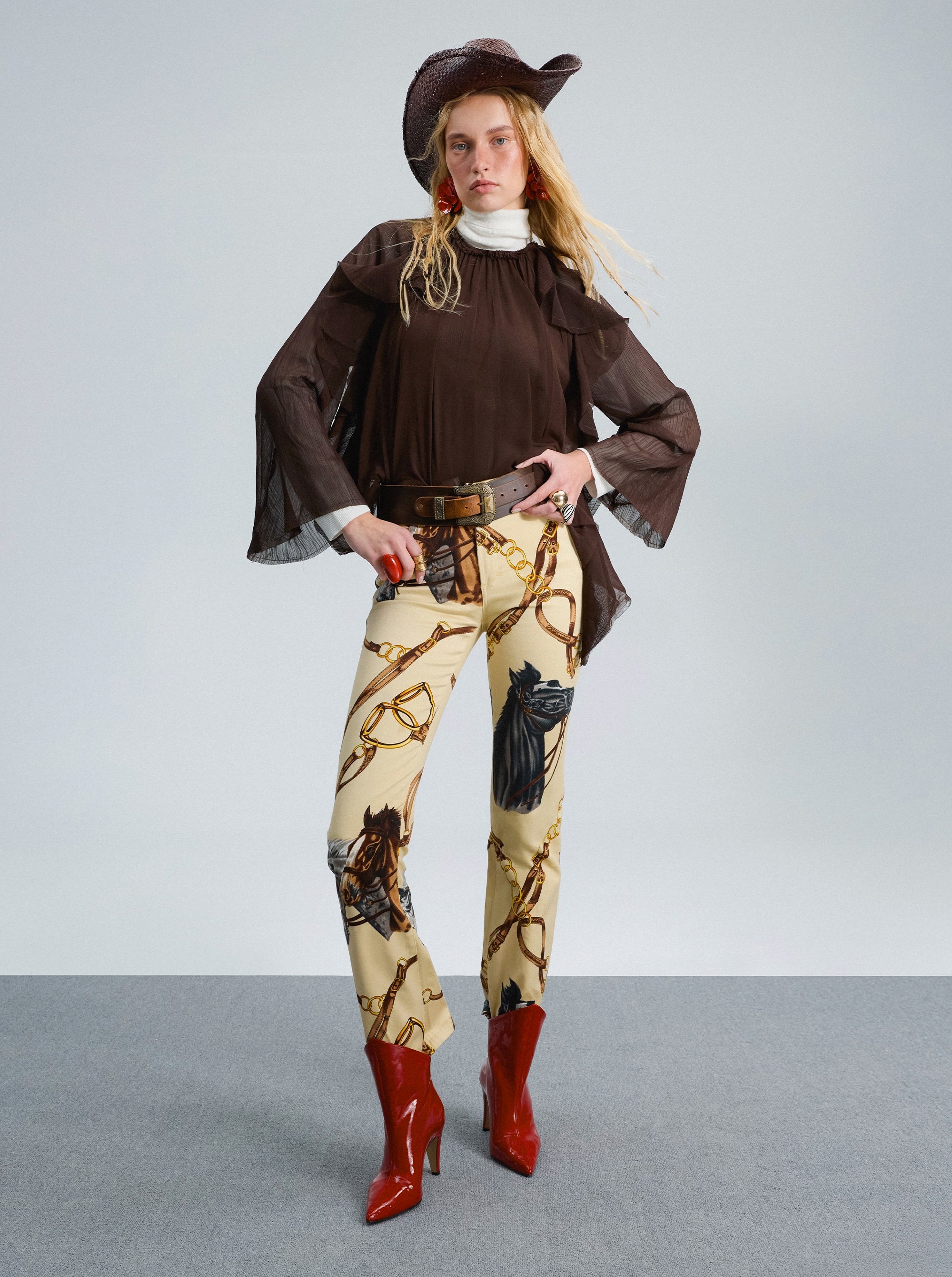 NUNU RED PATENT BOOTIES