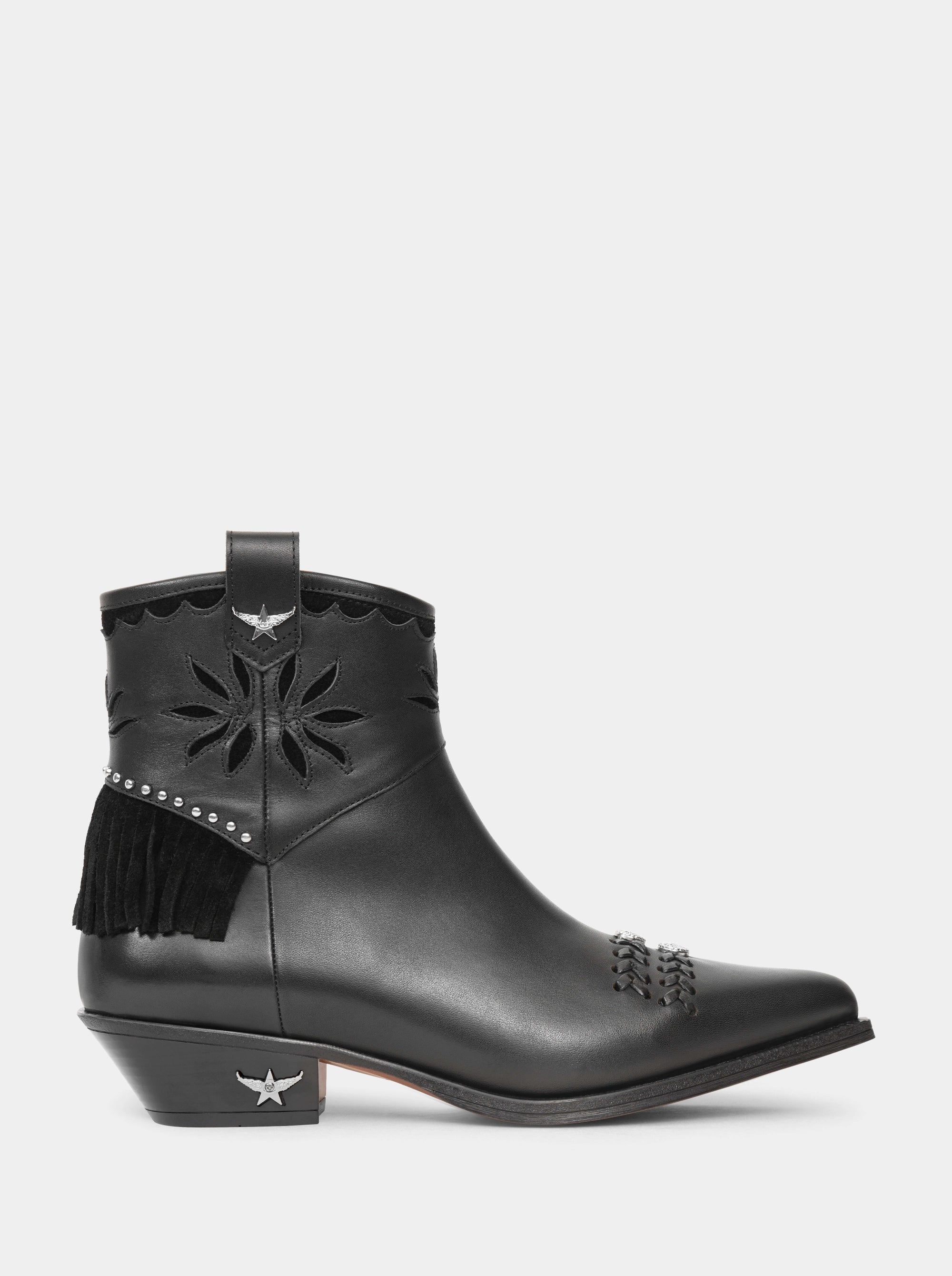 RIO BLACK LEATHER BOOTIES