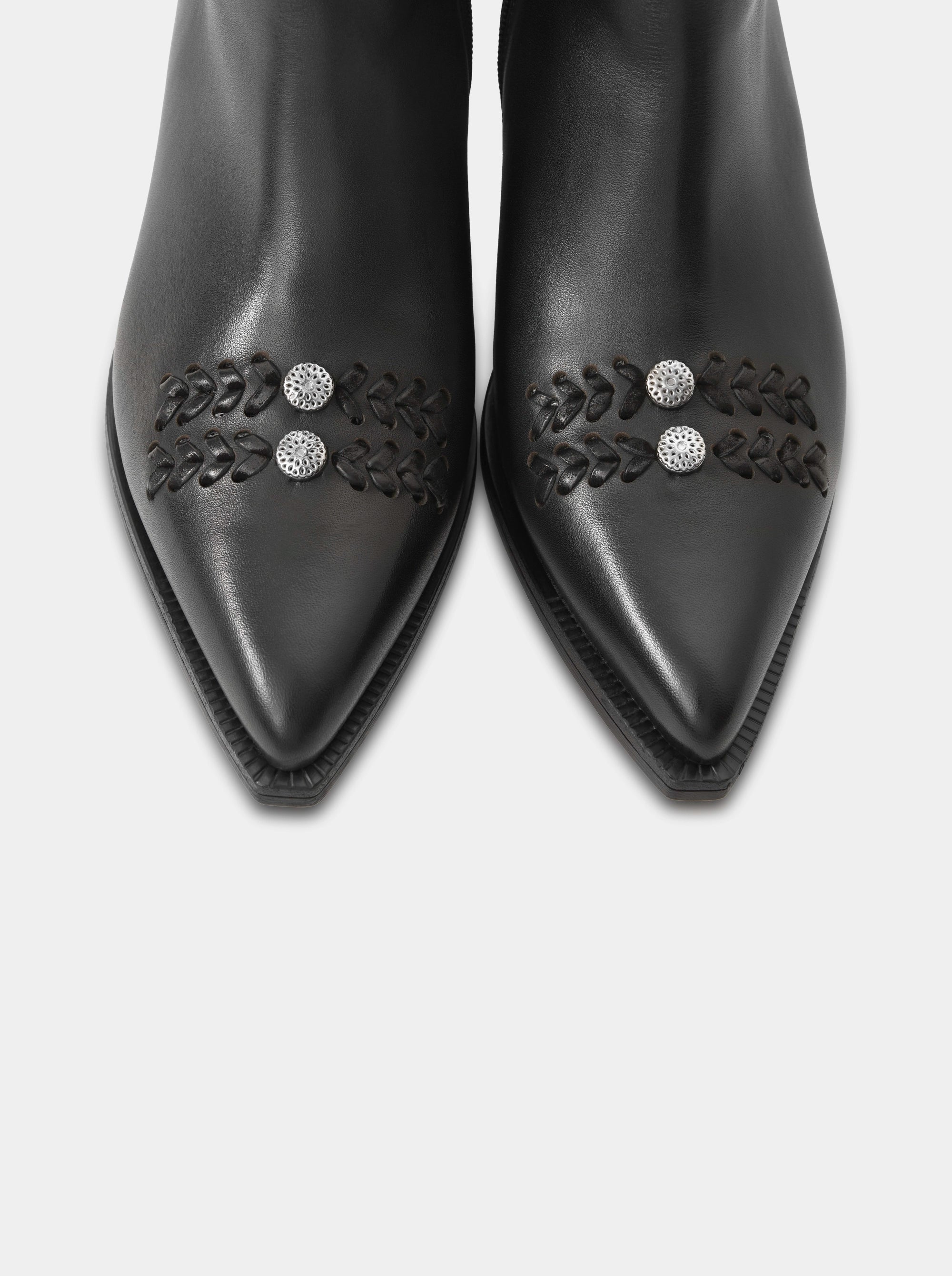 RIO BLACK LEATHER BOOTIES