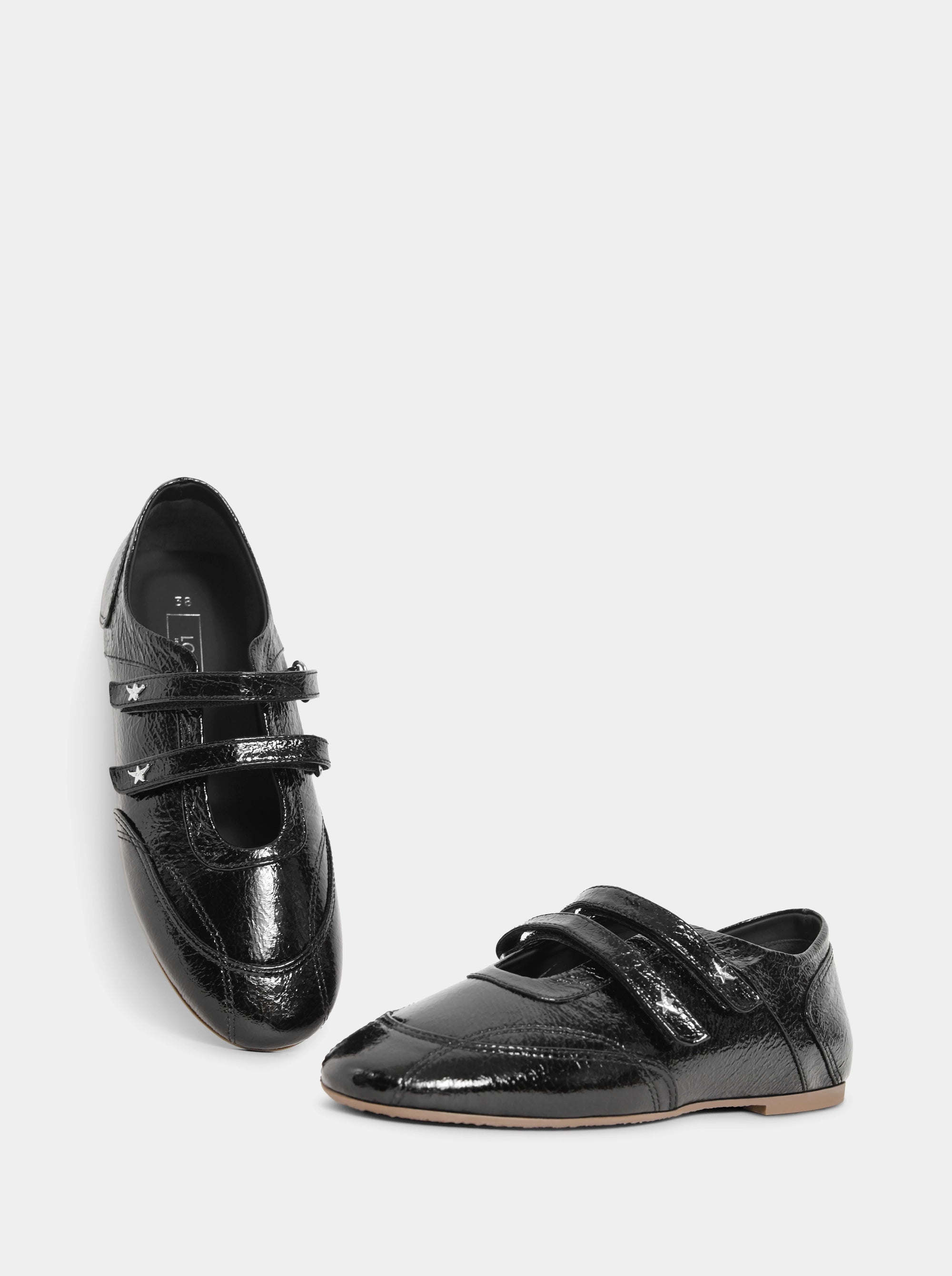 RUBY BLACK NAPLAK PATENT BALLET FLATS