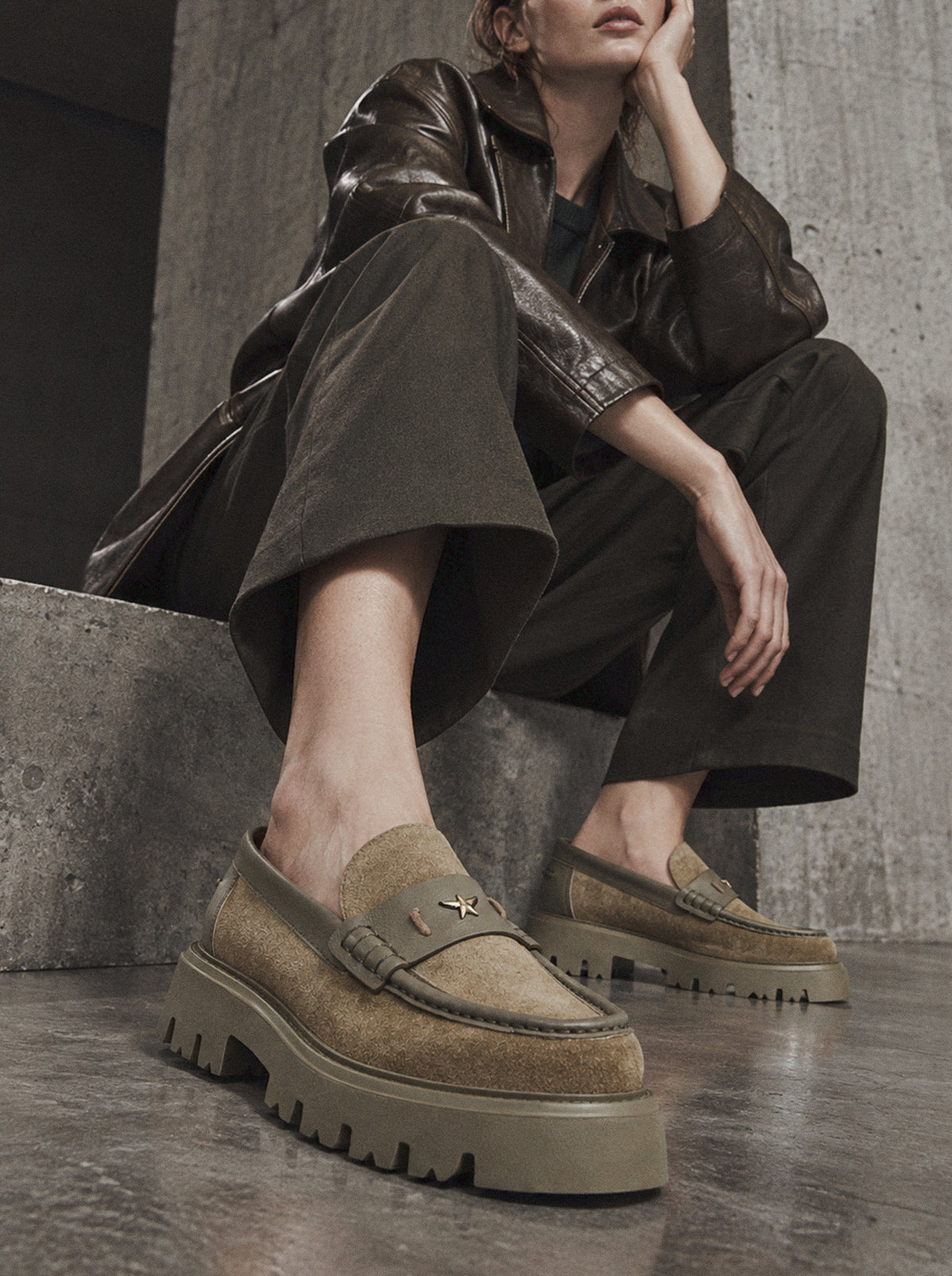 SANSA KHAKI SEUDE SHOES