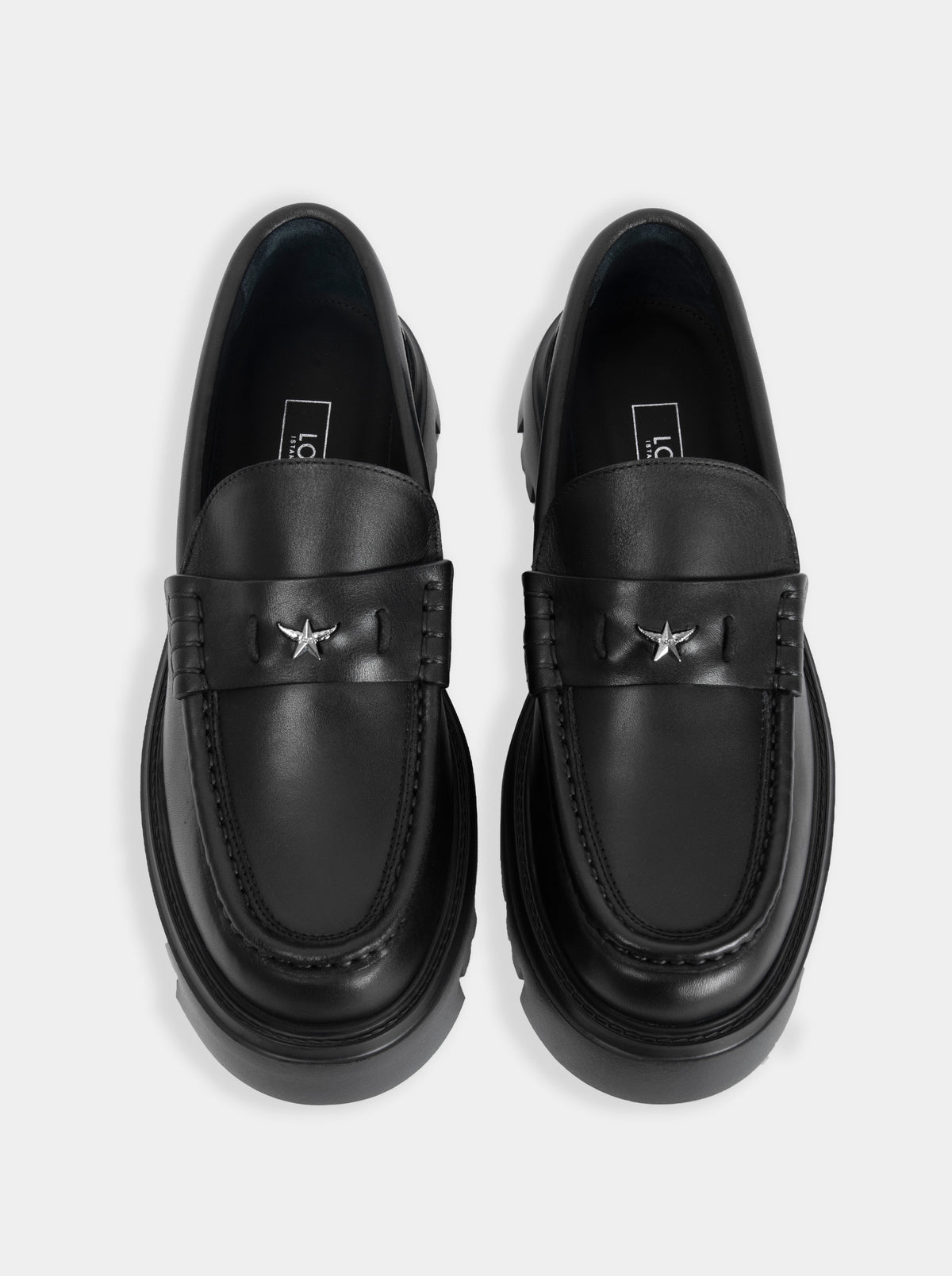 SANSA BLACK LEATHER SHOES
