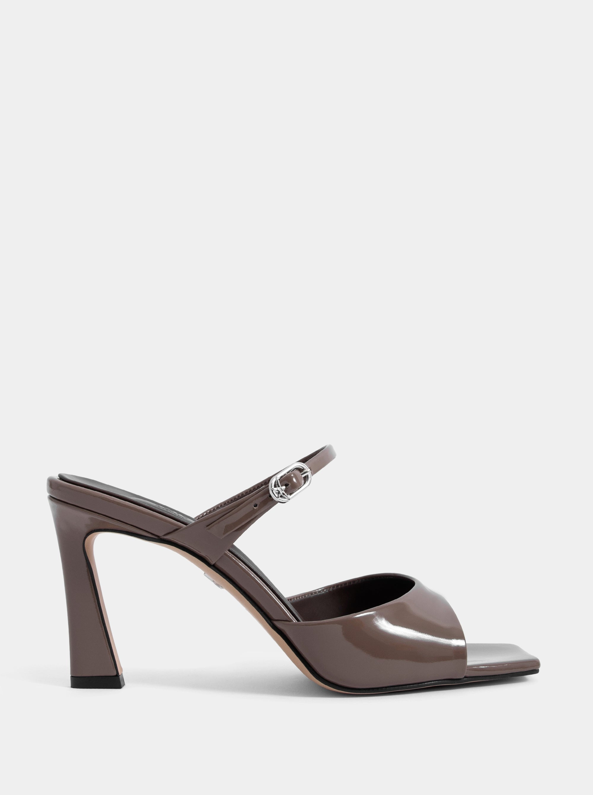 SERA DARK BROWN PATENT SANDALS