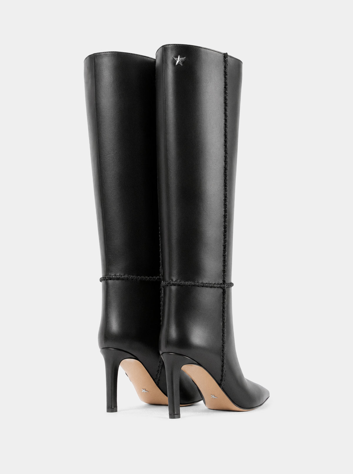 DELINA BLACK LEATHER BOOTS