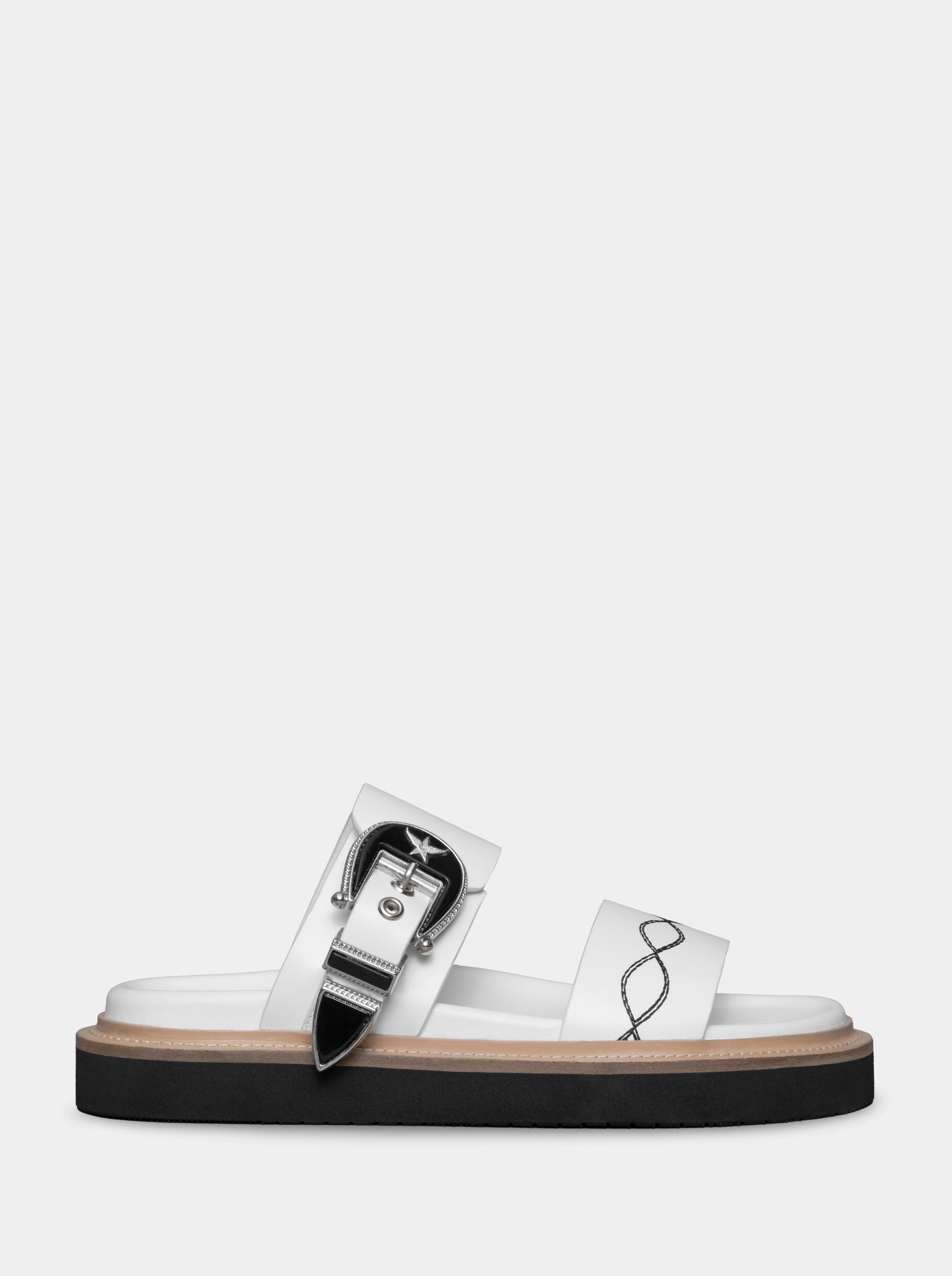 SIENNA WHITE LEATHER SLIPPERS